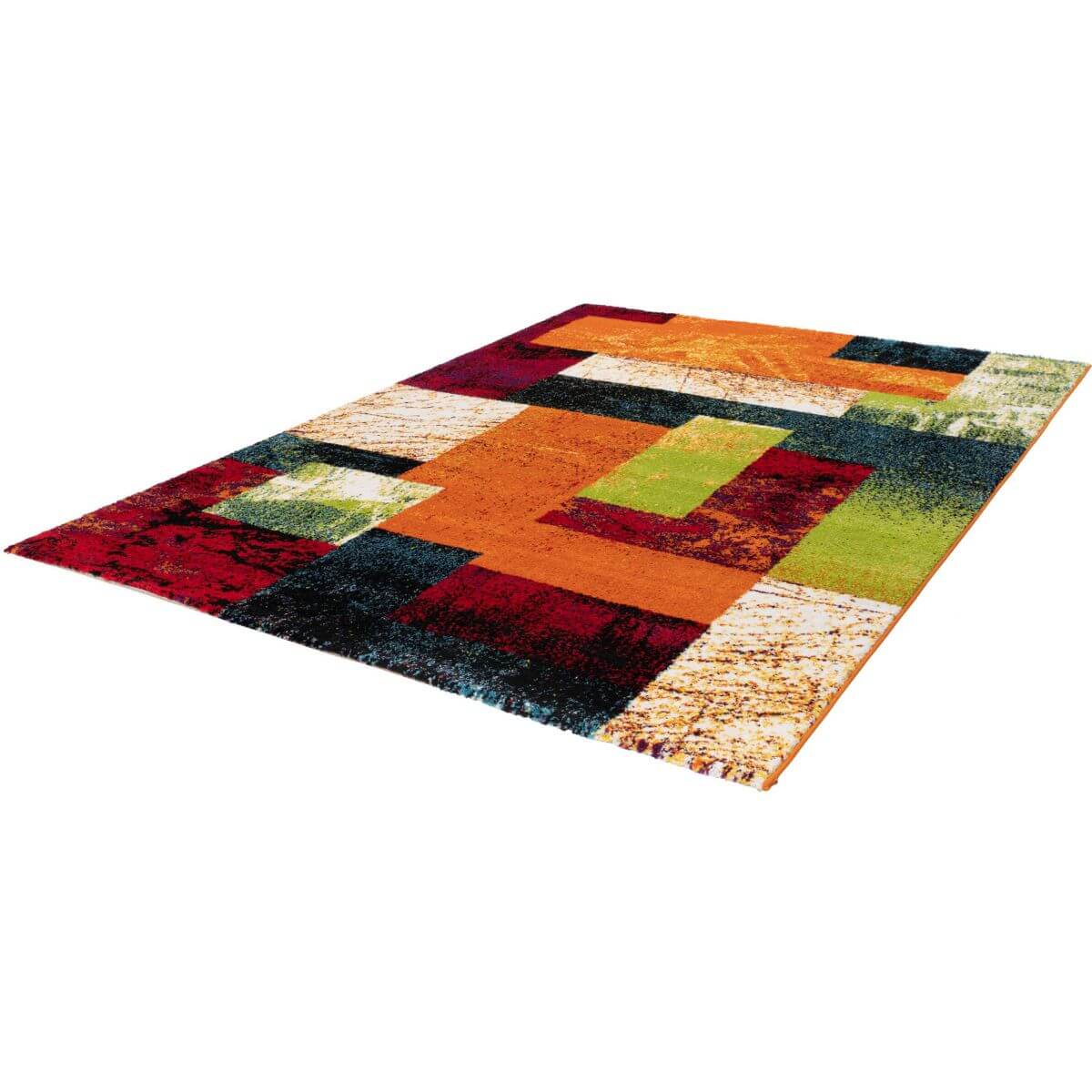 Tapis cubisme design en polypropylène multicolore 80x150 Tapis cubisme design en polypropylène multicolore 80x150