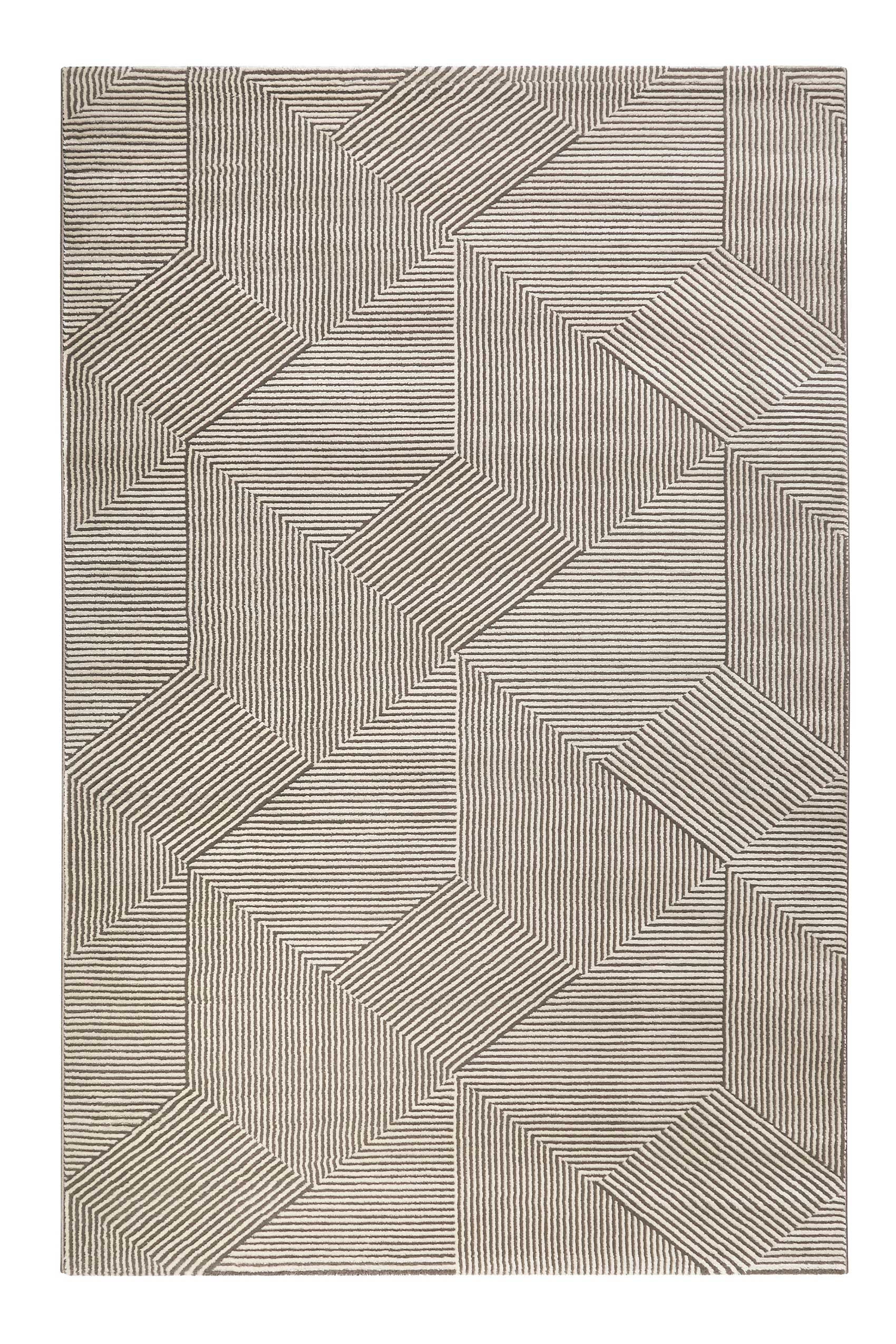 Tapis motif géométrique relief beige taupe 225x160 Tapis motif géométrique relief beige taupe 225x160