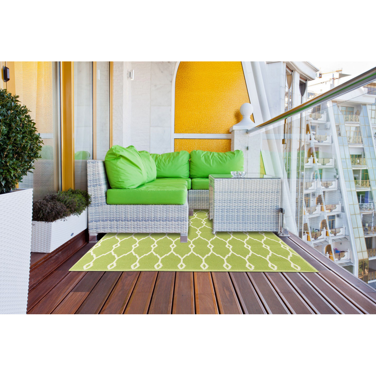 Tapis baroque en polypropylène vert 133x190 Tapis baroque en polypropylène vert 133x190