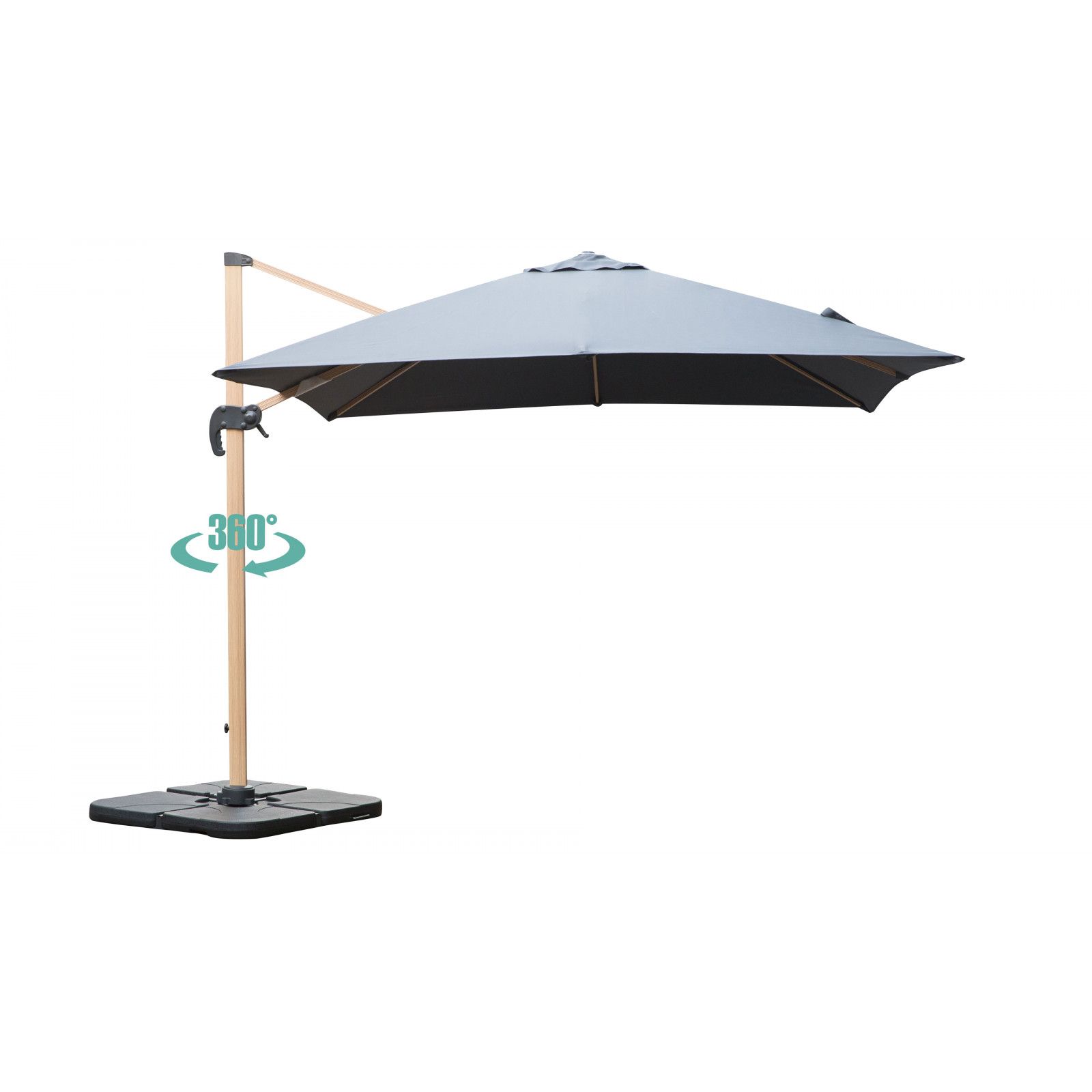 Parasol déporté rotatif, structure en aluminium, 3x3m modèle Brescia Parasol déporté rotatif, structure en aluminium, 3x3m modèle Brescia