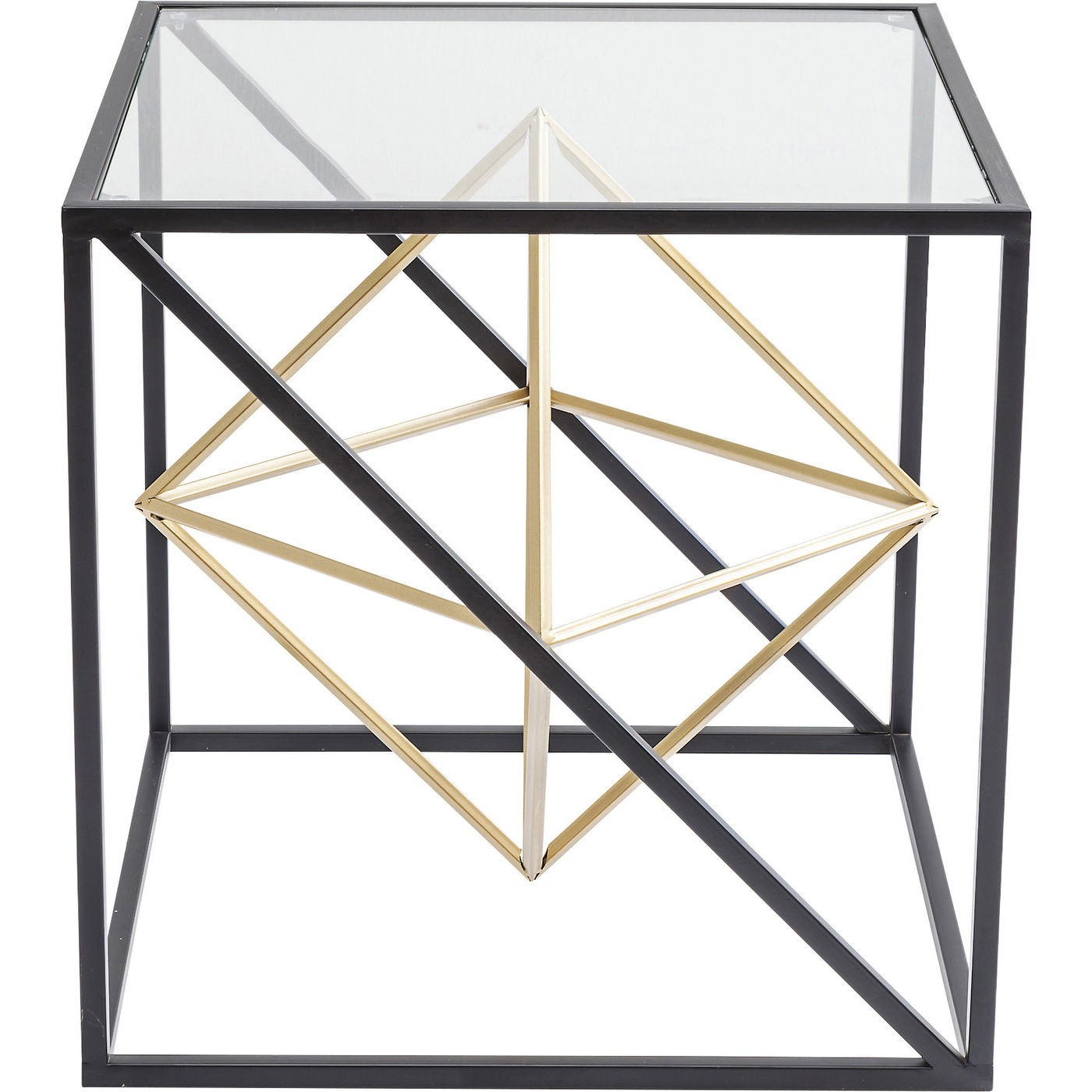 Table d’appoint en acier et verre
