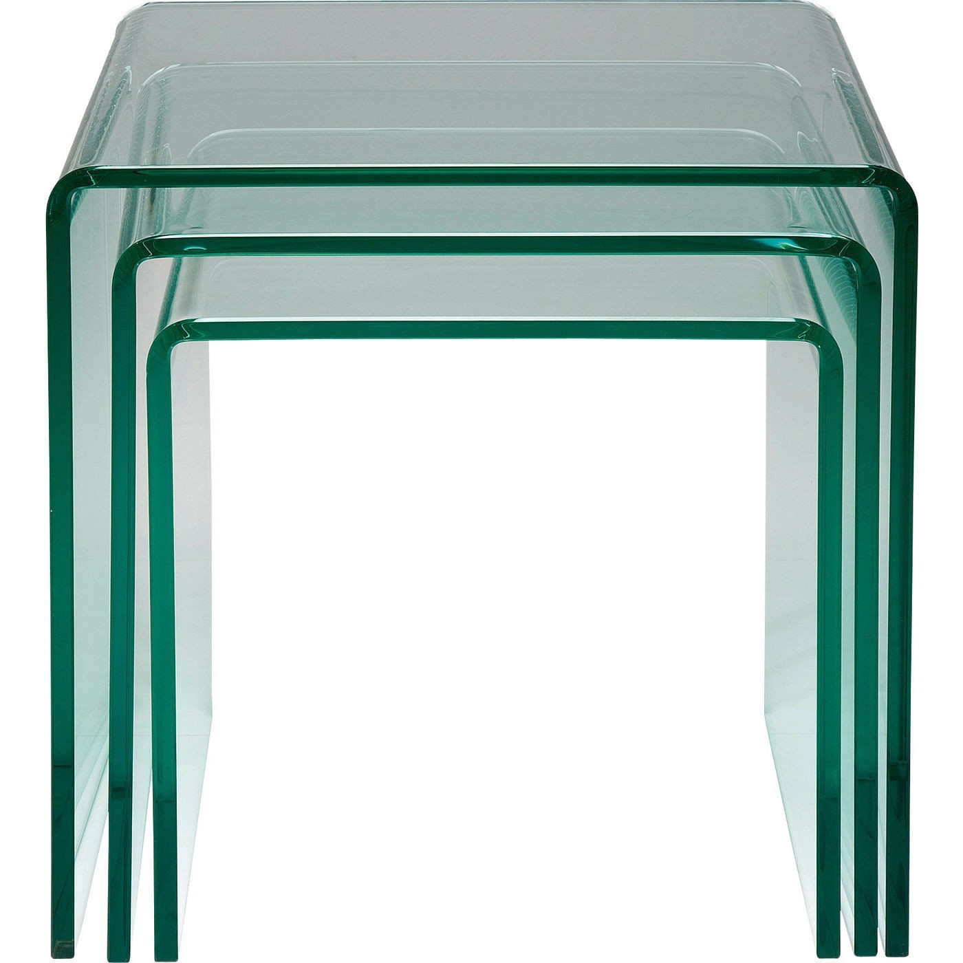 3 tables d'appoint gigognes en verre 3 tables d'appoint gigognes en verre