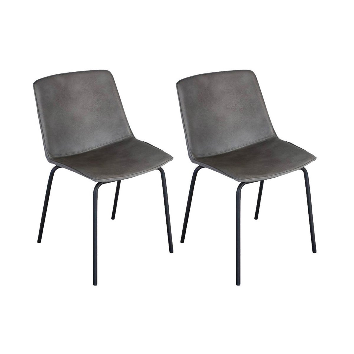 Lot 2 chaises design simili gris