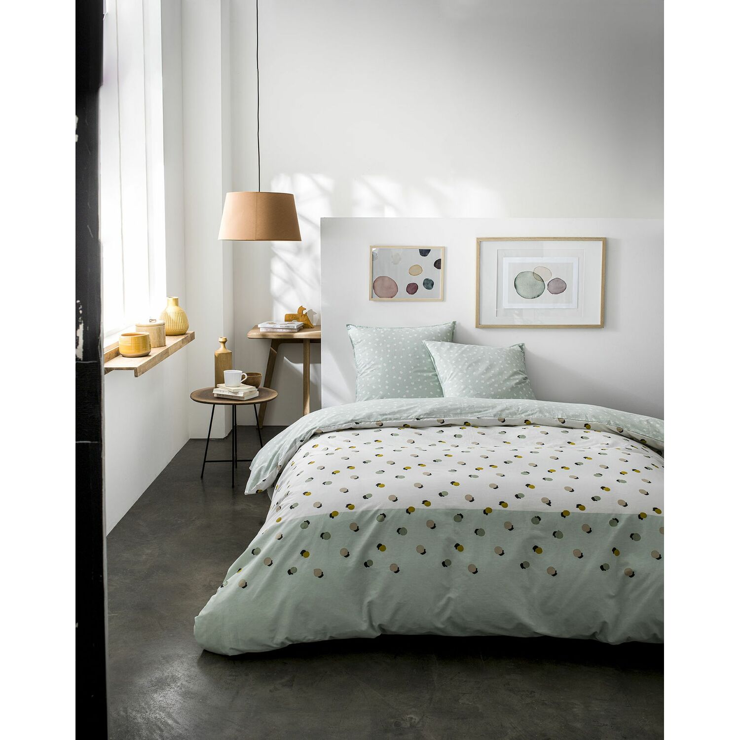 Parure de lit en coton vert 220x240 Parure de lit en coton vert 220x240
