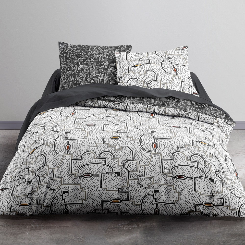 Parure de lit en coton blanc 240x260 Parure de lit en coton blanc 240x260