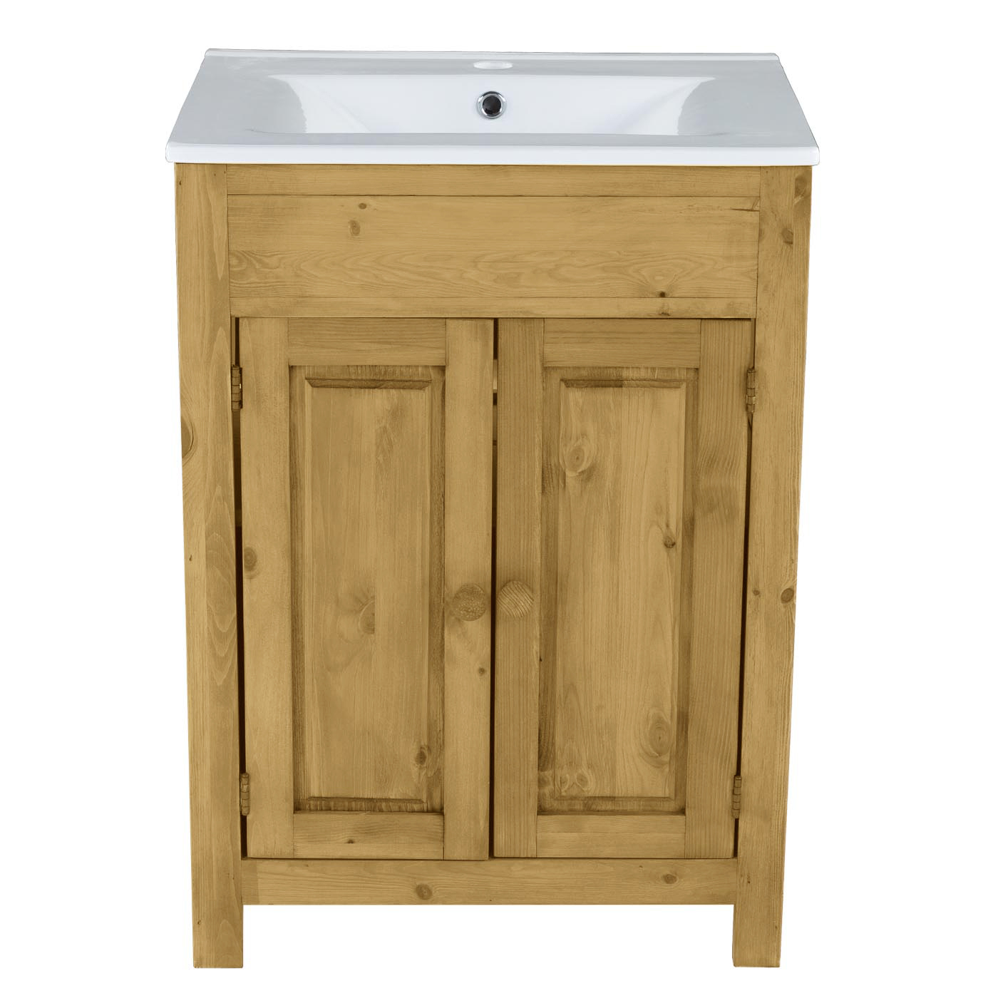 Meuble salle de bain pin massif 2 portes 1 vasque 61 cm Meuble salle de bain pin massif 2 portes 1 vasque 61 cm