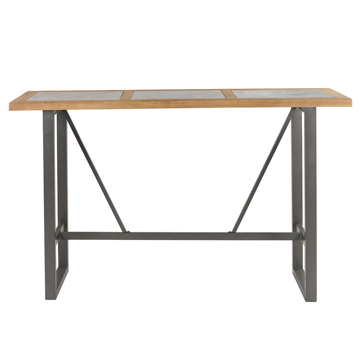 Table de bar style industriel en pin et béton