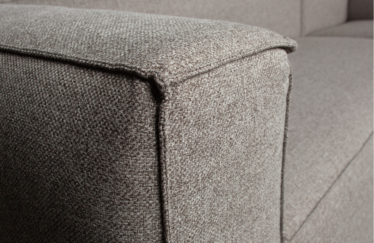 Canapé d'angle gauche en tissu gris clair - Vue supplémentaire 2