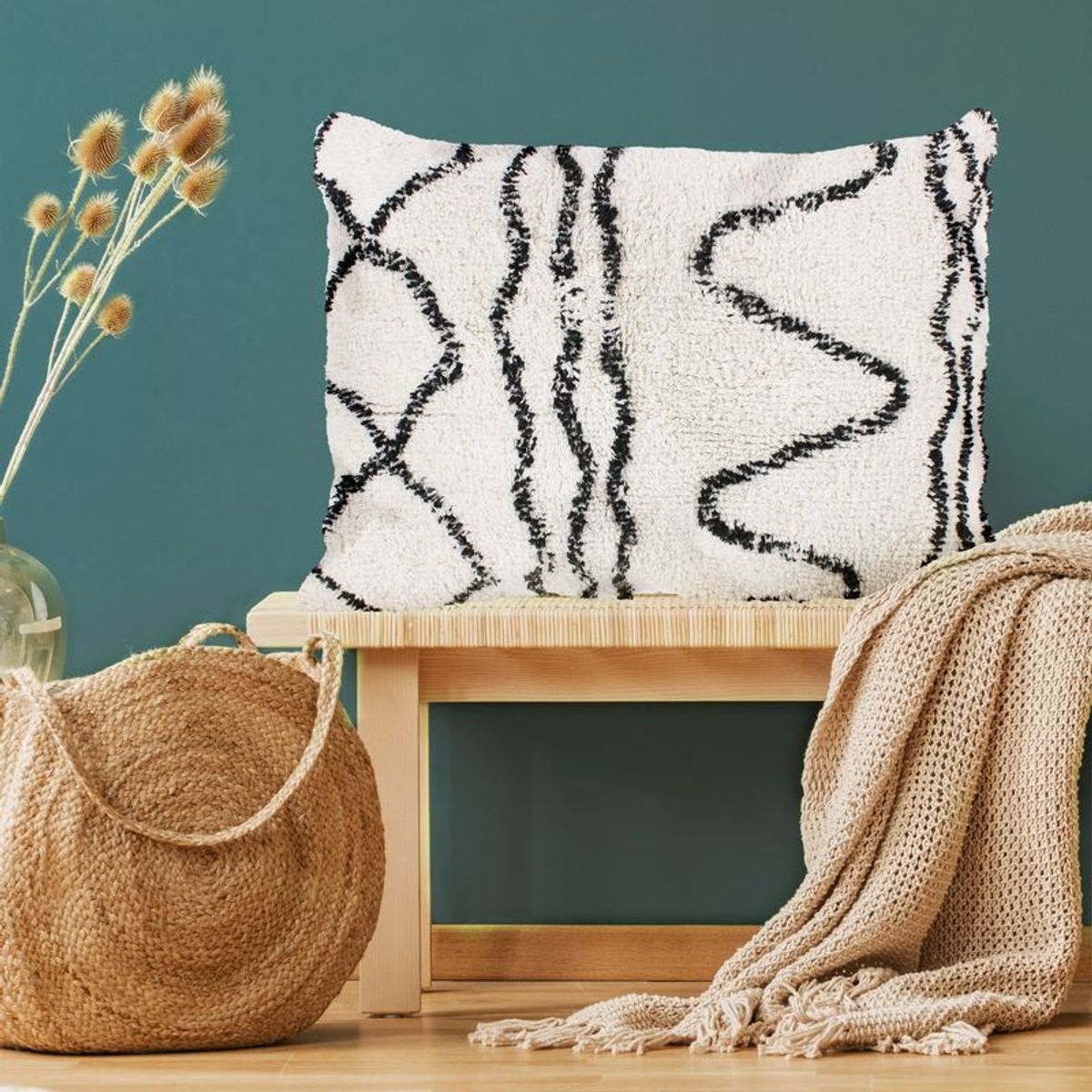 Coussin effet vintage naturel 60x80 Coussin effet vintage naturel 60x80