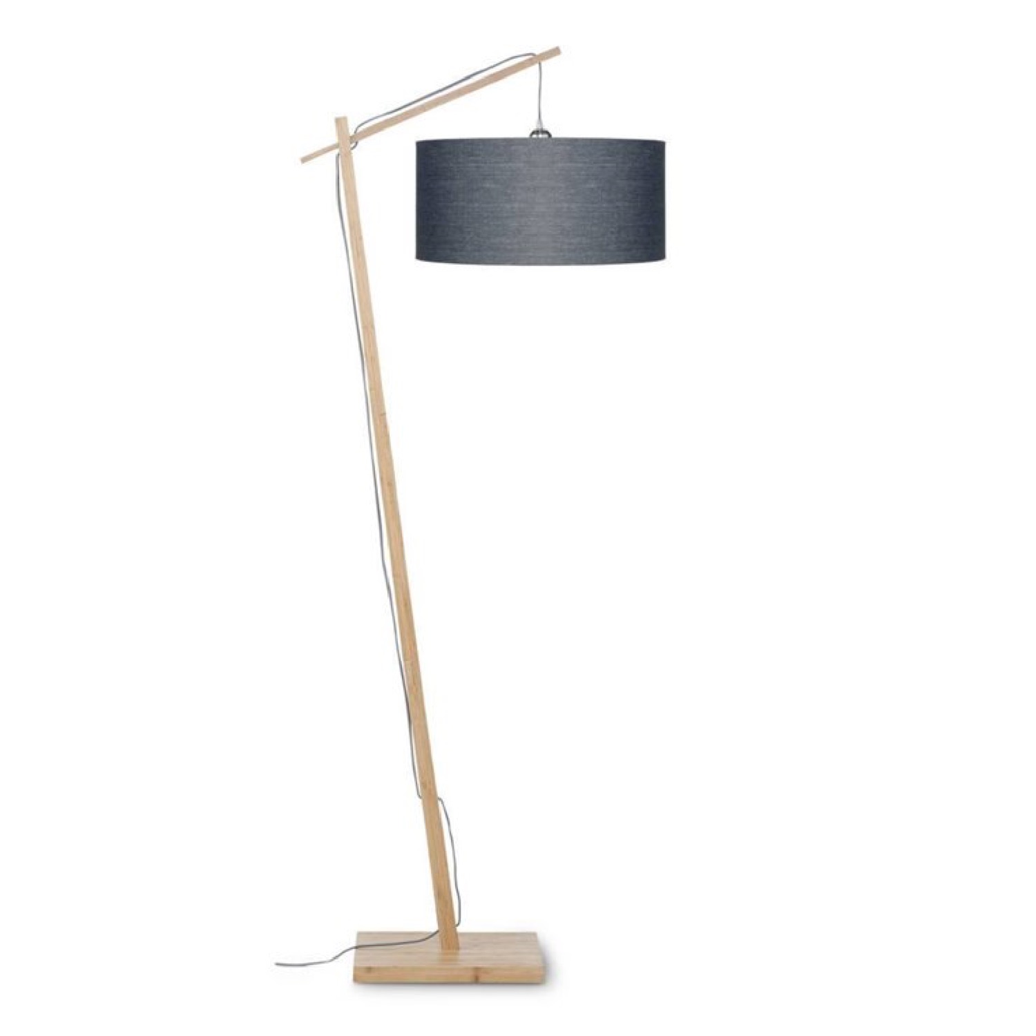 Lampadaire bambou et lin naturel gris H176cm Lampadaire bambou et lin naturel gris H176cm
