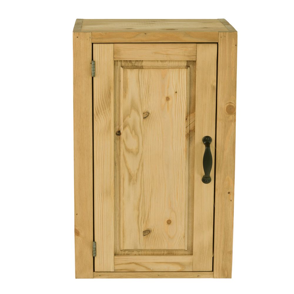 Meuble haut pin massif 60 cm 1 porte ouverture à gauche (photo) Meuble haut pin massif 60 cm 1 porte ouverture à gauche