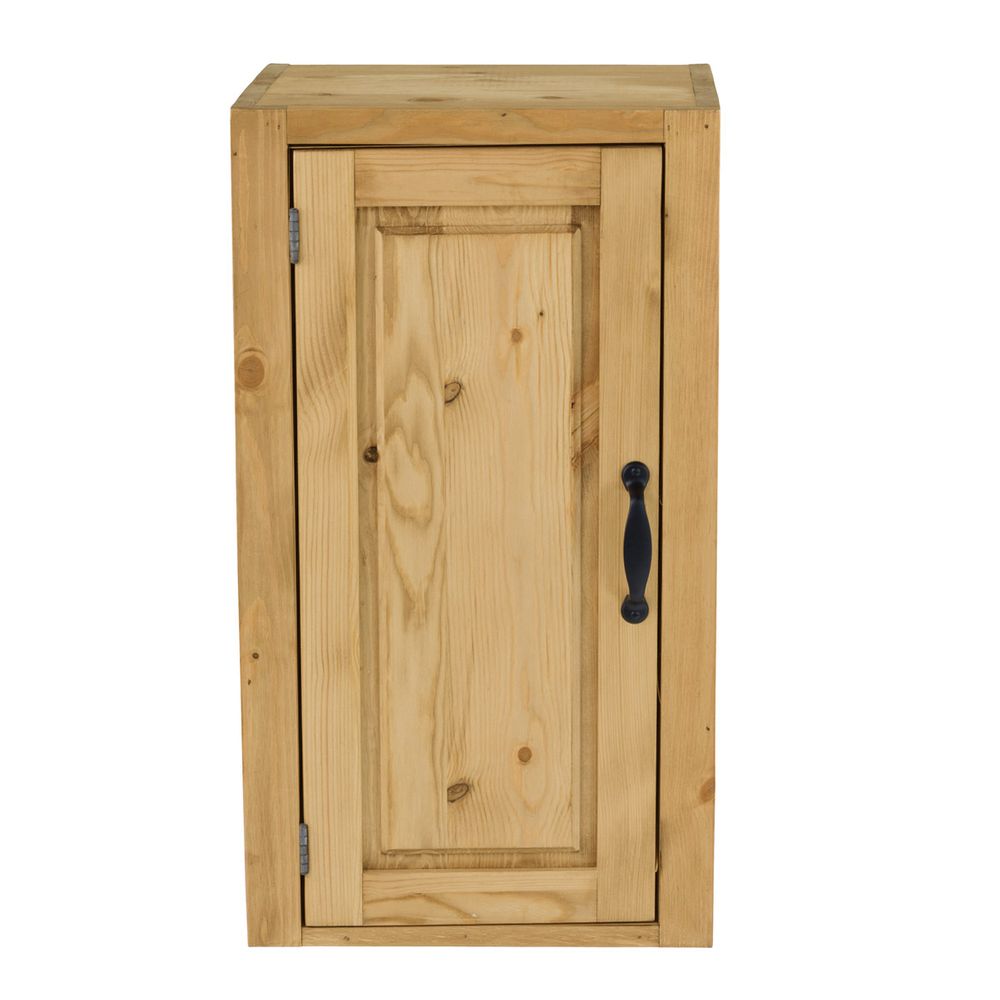 Meuble haut pin massif 40 cm 1 porte ouverture à gauche (photo) Meuble haut pin massif 40 cm 1 porte ouverture à gauche