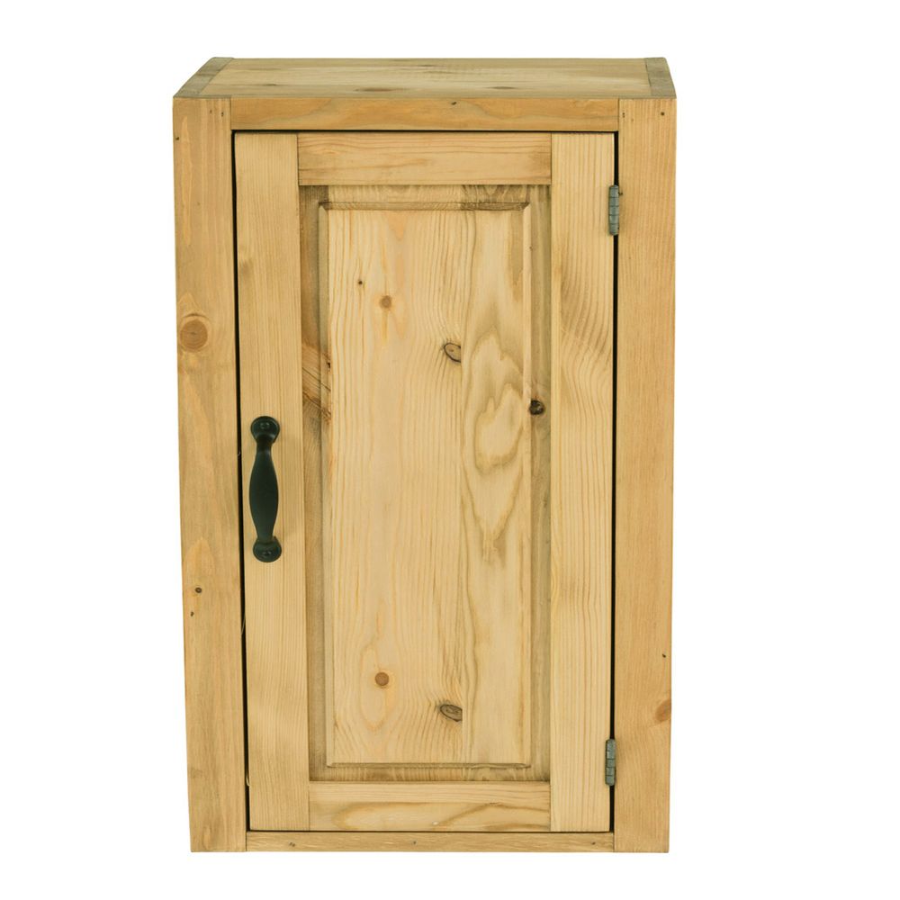 Meuble haut pin massif 60 cm 1 porte ouverture à droite (photo) Meuble haut pin massif 60 cm 1 porte ouverture à droite