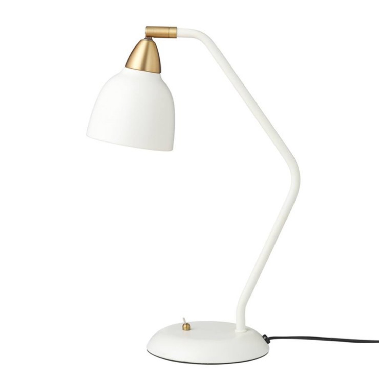 Lampe Ã  poser mÃ©tal blanc et laiton H45cm