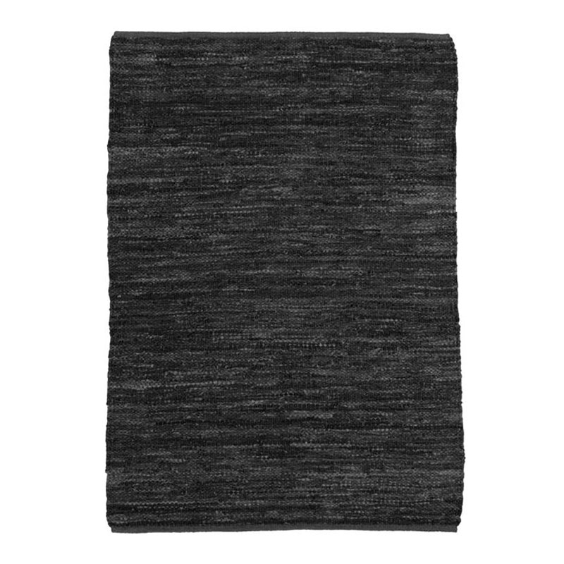 Tapis en cuir tressé noir 190x290 Tapis en cuir tressé noir 190x290