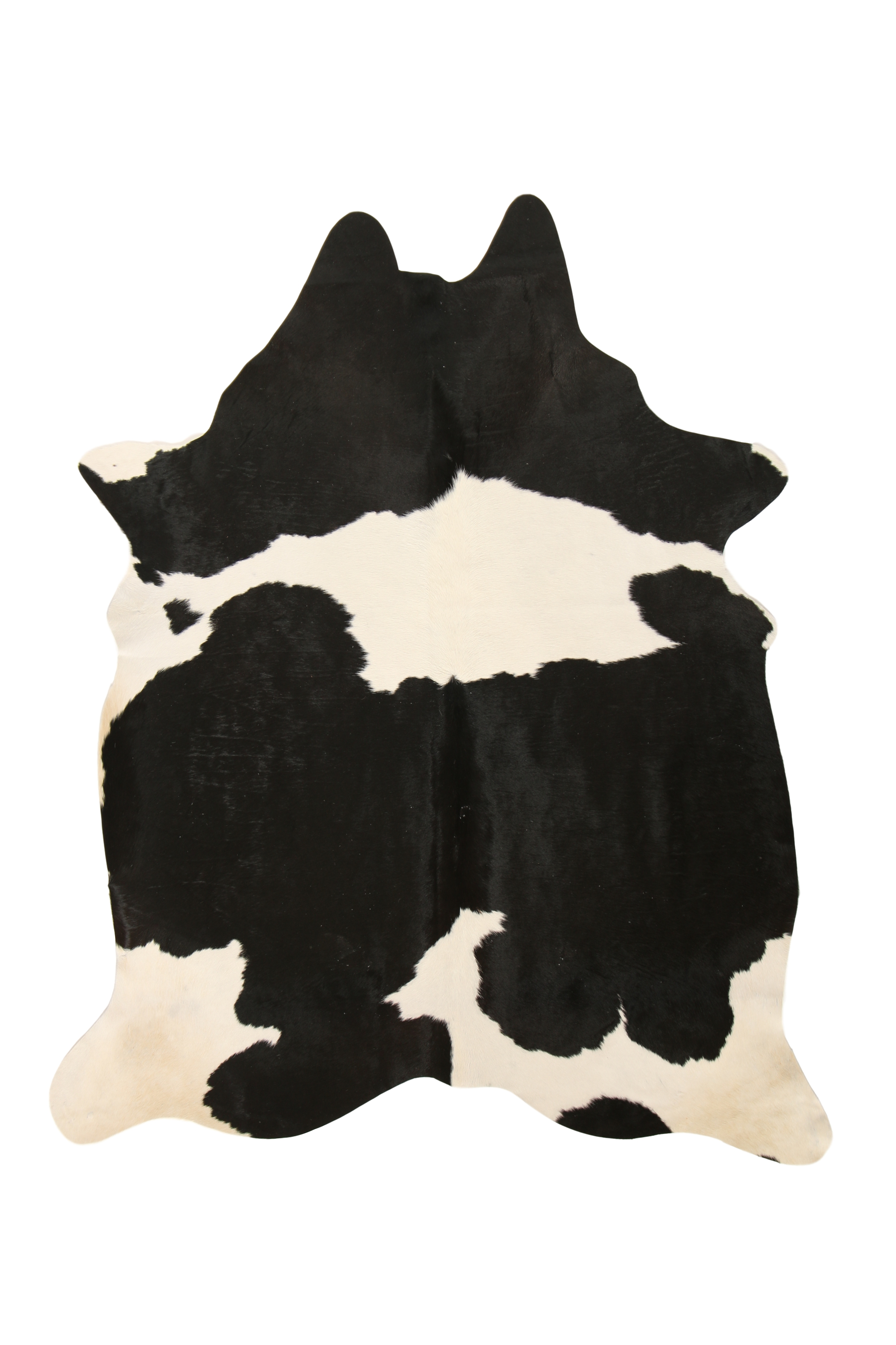Tapis en peau de vache noir et blanc 180x200