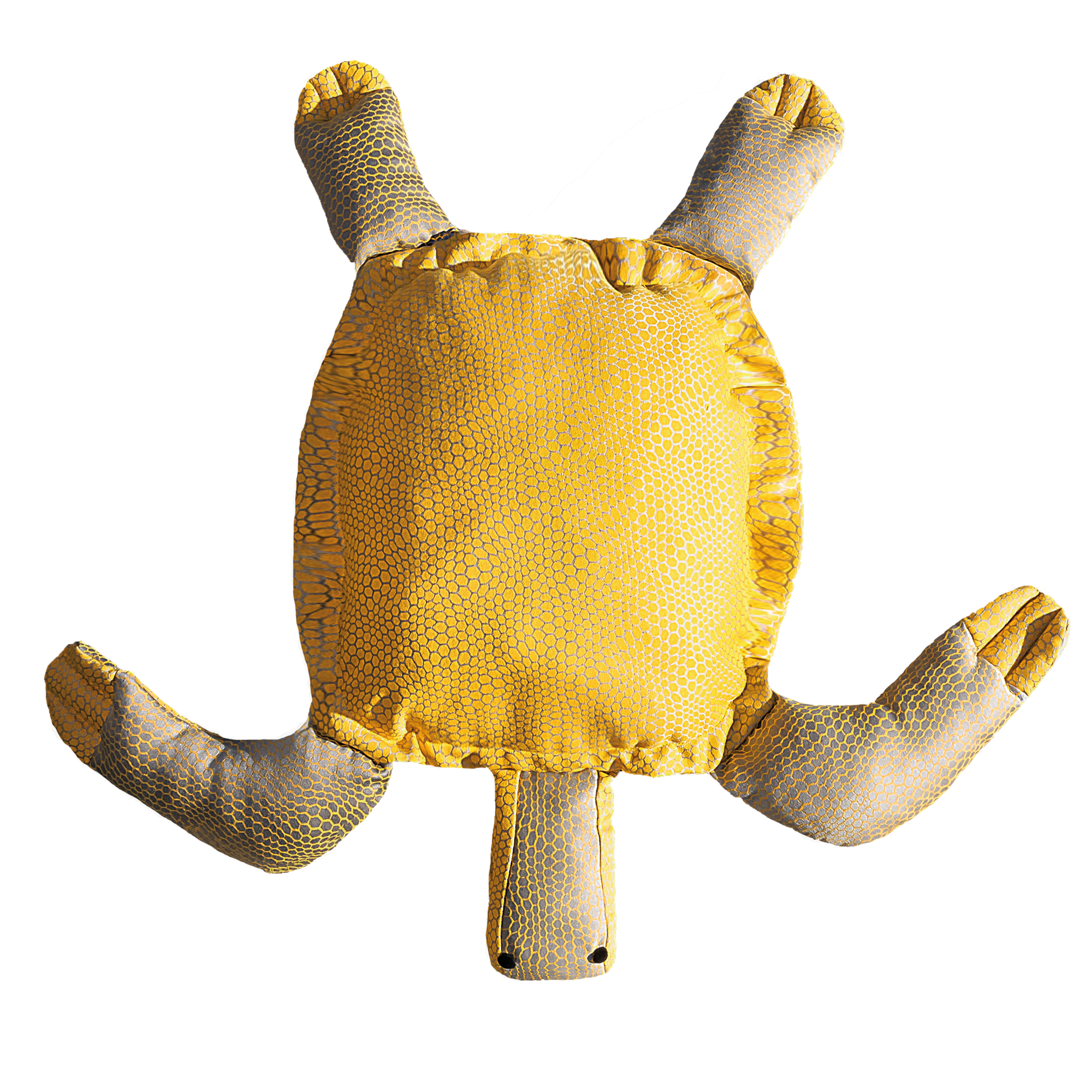 Coussin extérieur tortue jaune et gris Coussin extérieur tortue jaune et gris