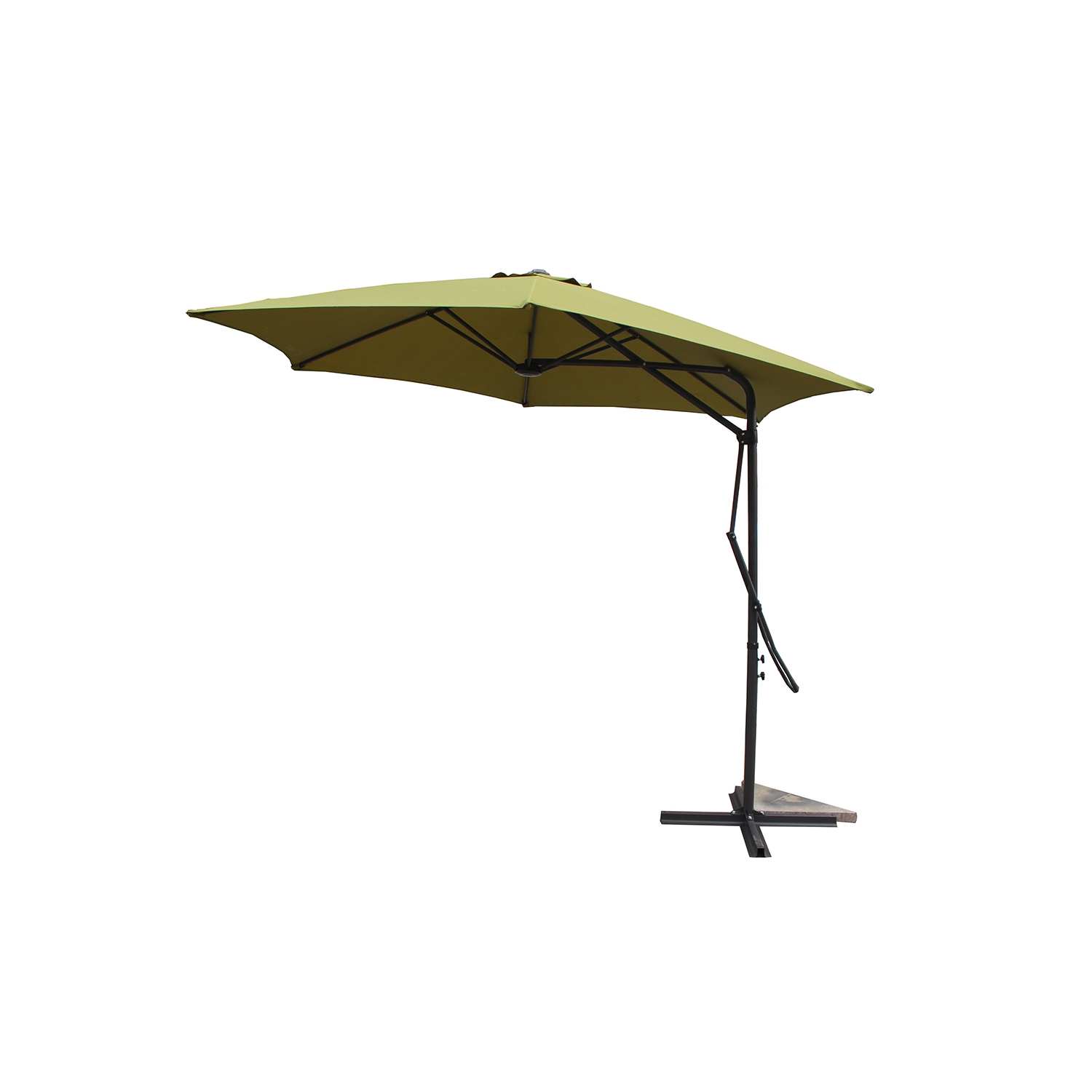 Parasol déporté avec ouverture innovante D 3 m vert Parasol déporté avec ouverture innovante D 3 m vert