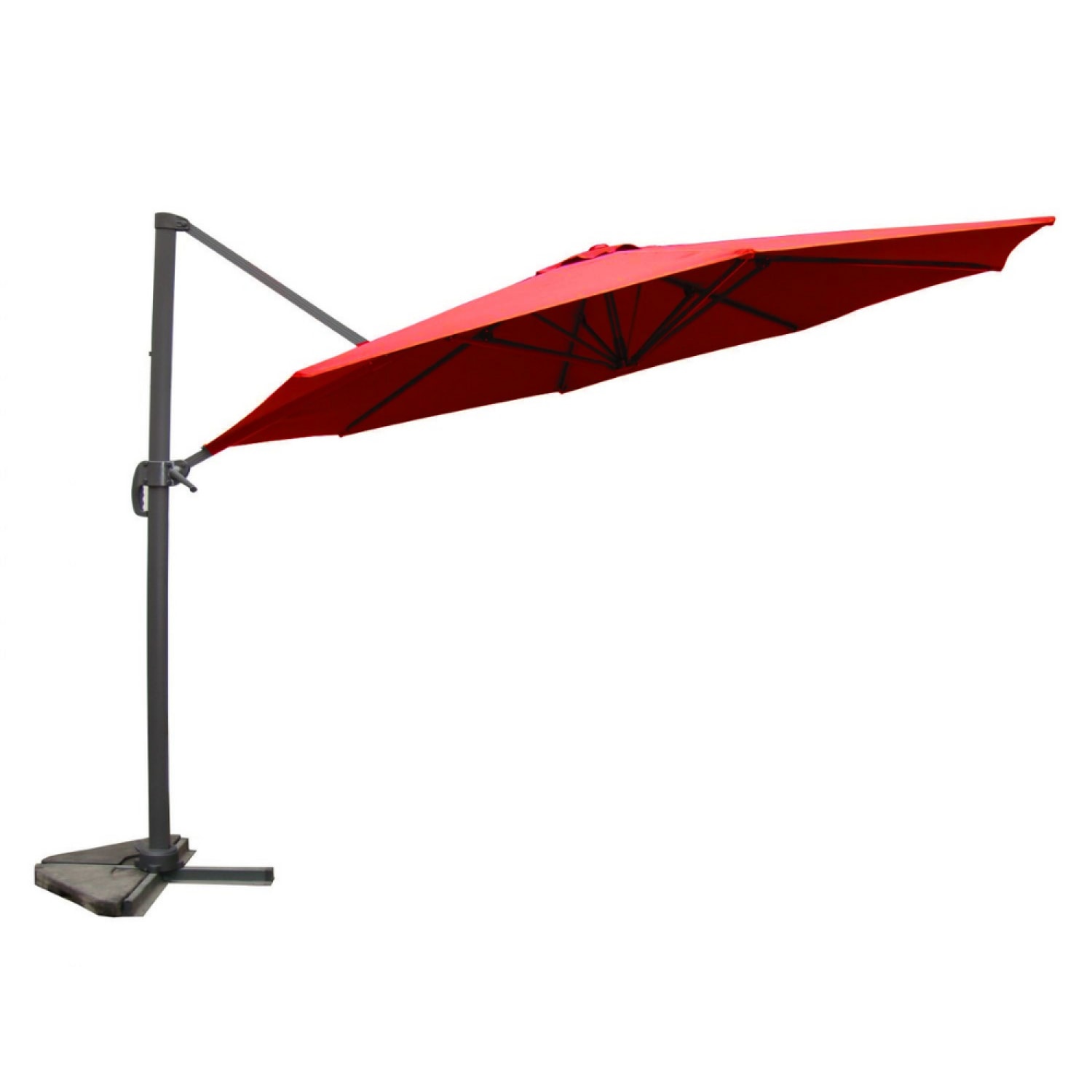 Parasol déporté et rotatif D 3,5 m terracotta Parasol déporté et rotatif D 3,5 m terracotta