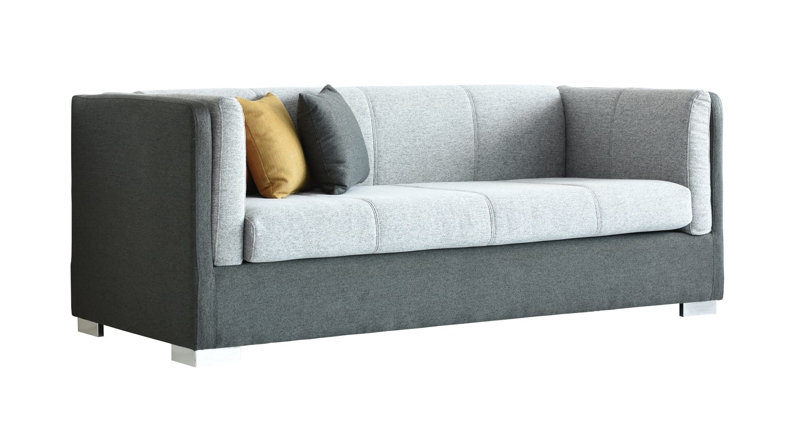Canapé 3 places style retro en tissu bicolore gris Canapé 3 places style retro en tissu bicolore gris