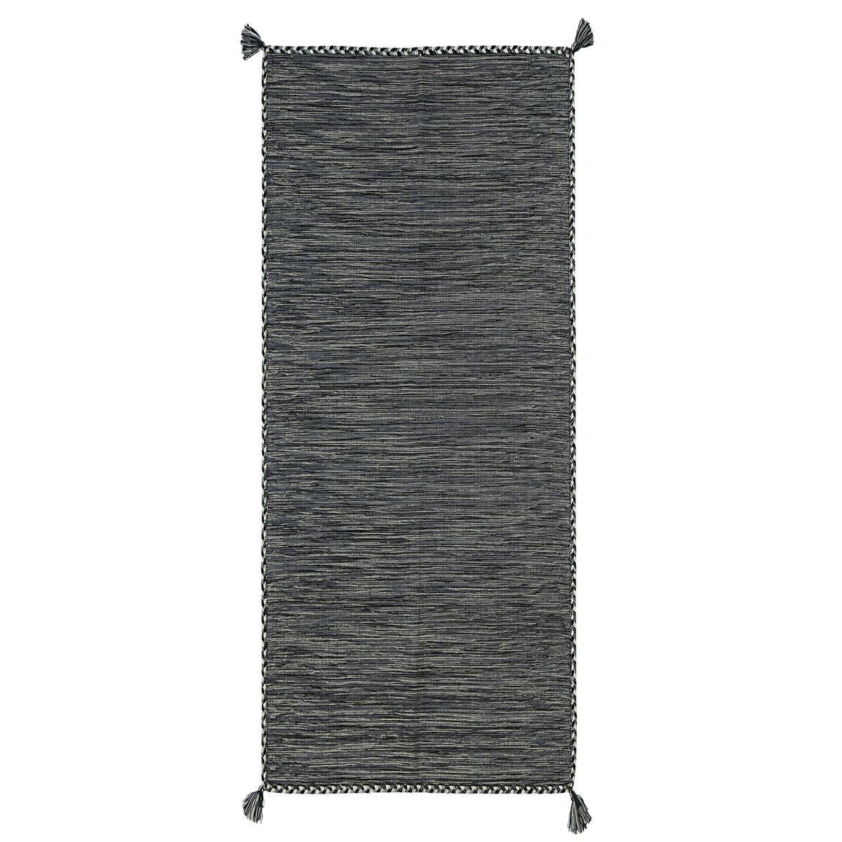 Tapis 100% coton tissé et tressé gris 50x120 Tapis 100% coton tissé et tressé gris 50x120