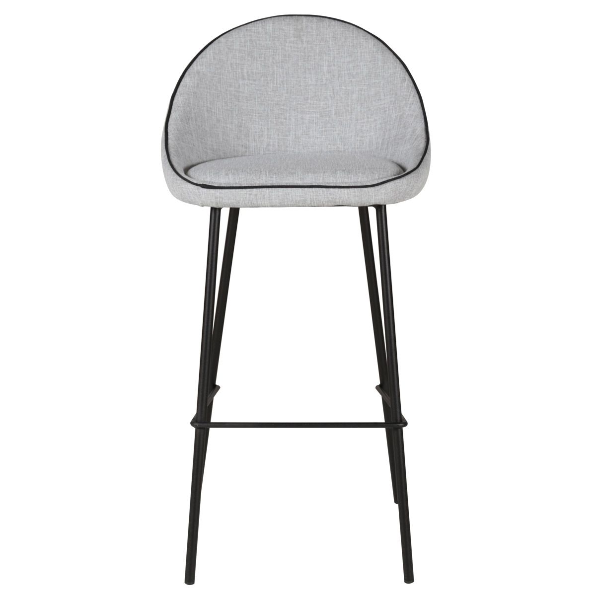 Chaise de bar tissu gris clair et pieds métal Maya (photo) Chaise de bar tissu gris clair et pieds métal Maya
