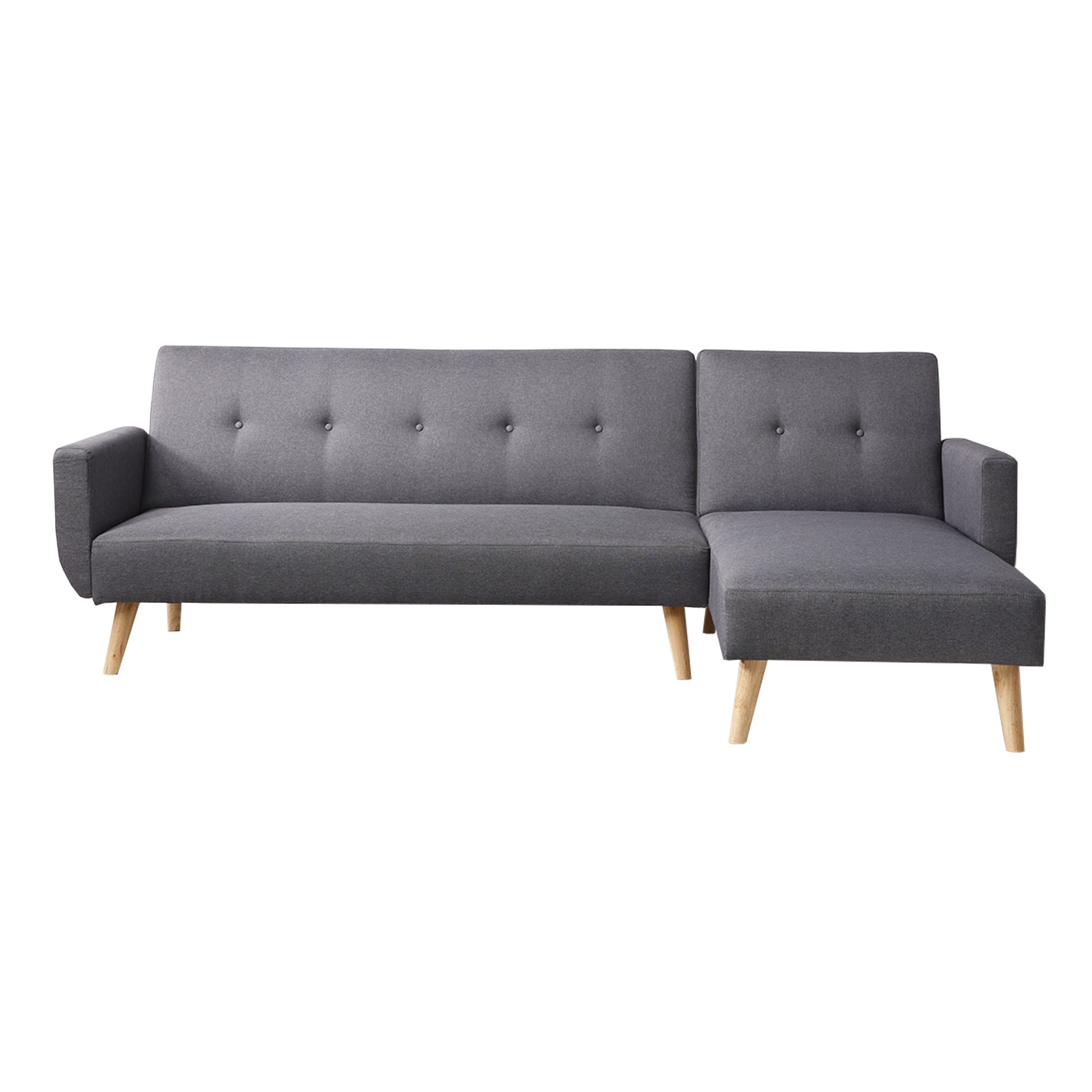 Canapé d'angle convertible 4 places gris