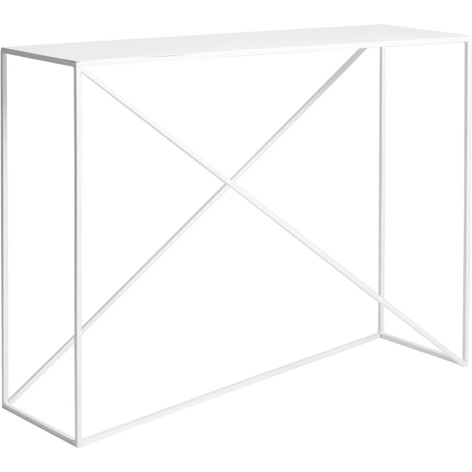 Console en métal blanc l100cm Console en métal blanc l100cm