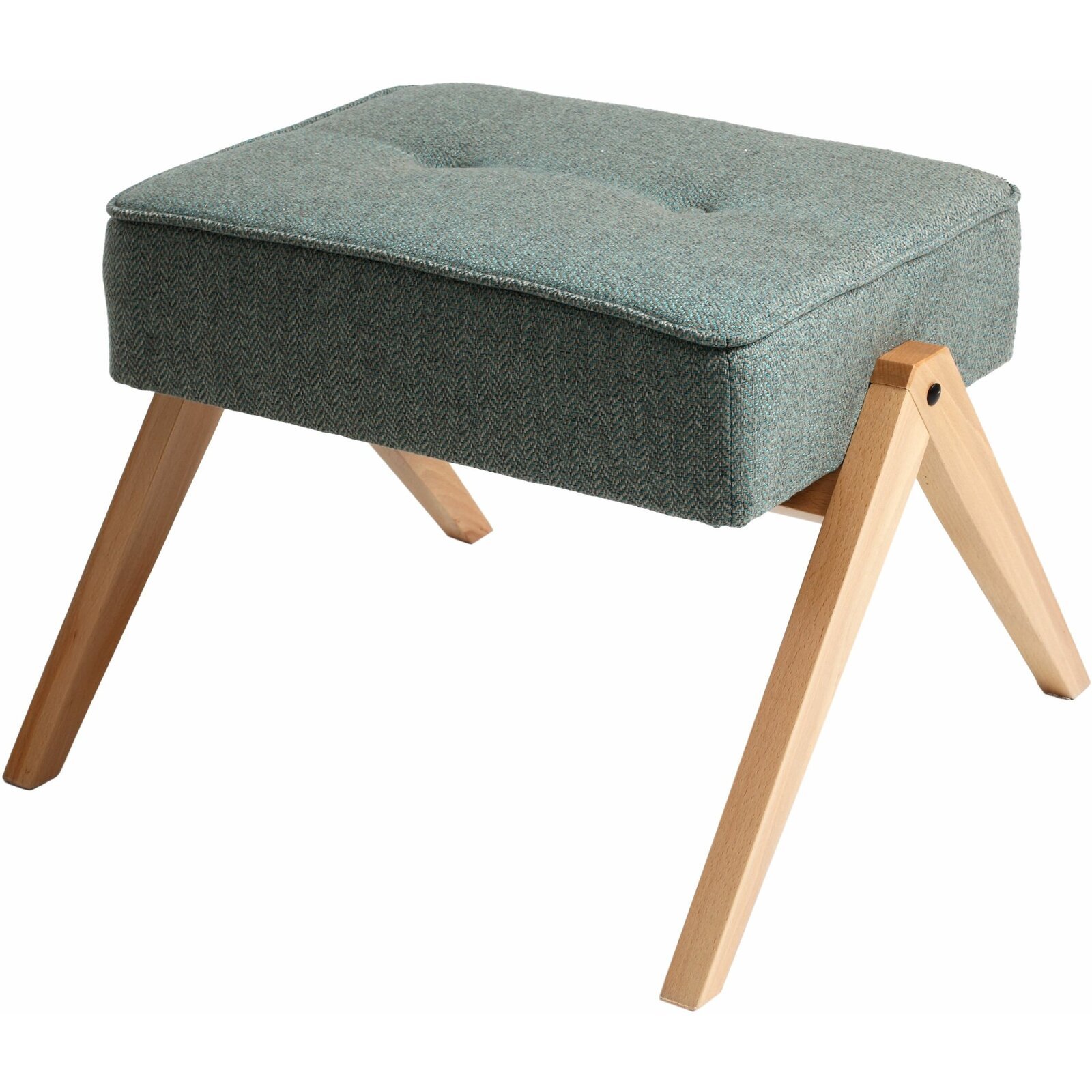 Repose pied tissu vert h58cm (photo) Repose pied tissu vert h58cm