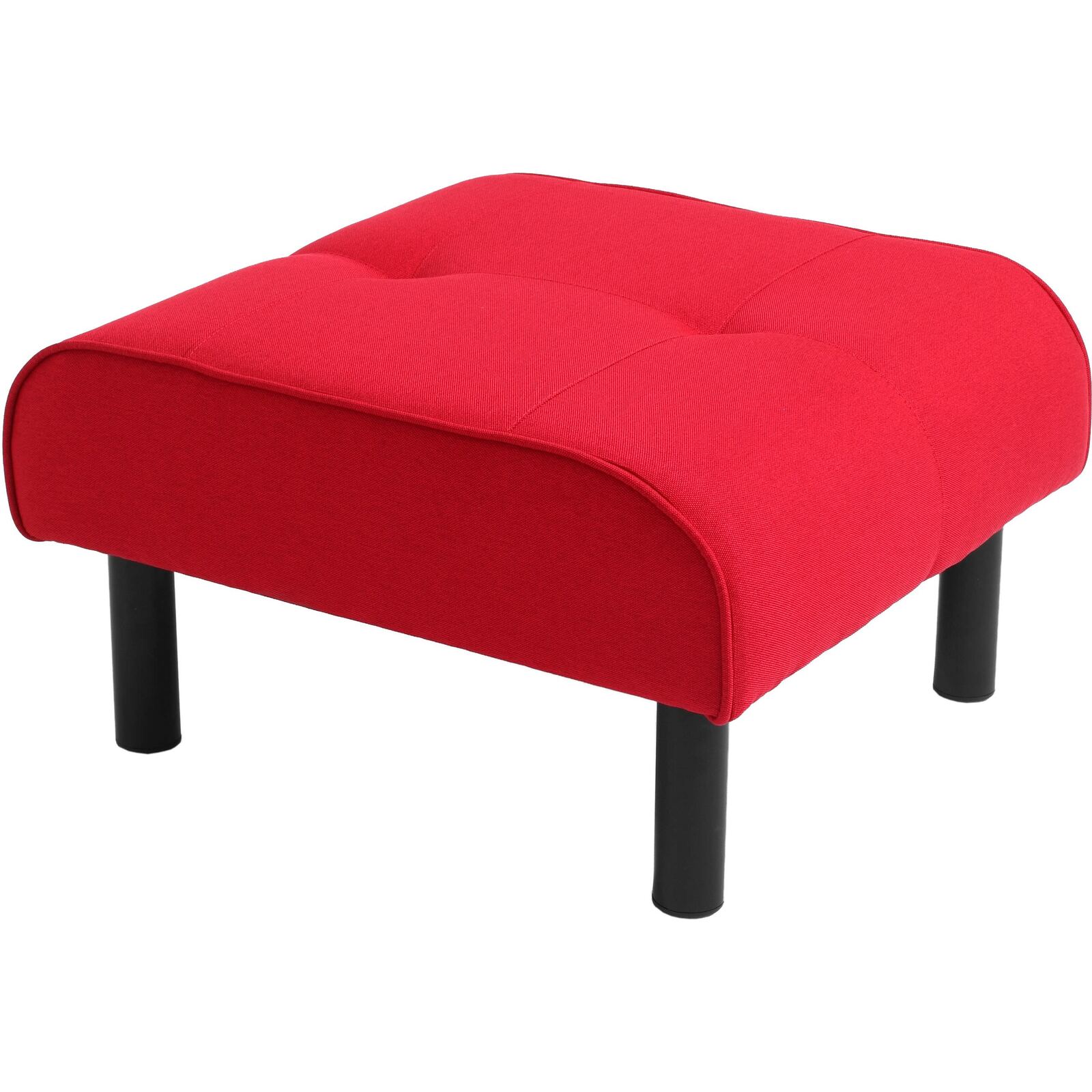 Repose pied tissu jaune pieds métal noir h37cm (photo) Repose pied tissu jaune pieds métal noir h37cm