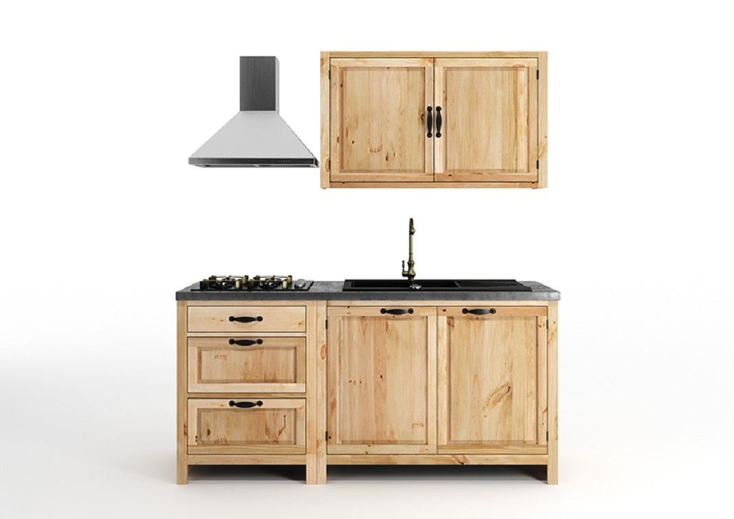 Ensemble cuisine pin massif L140 cm Ensemble cuisine pin massif L140 cm