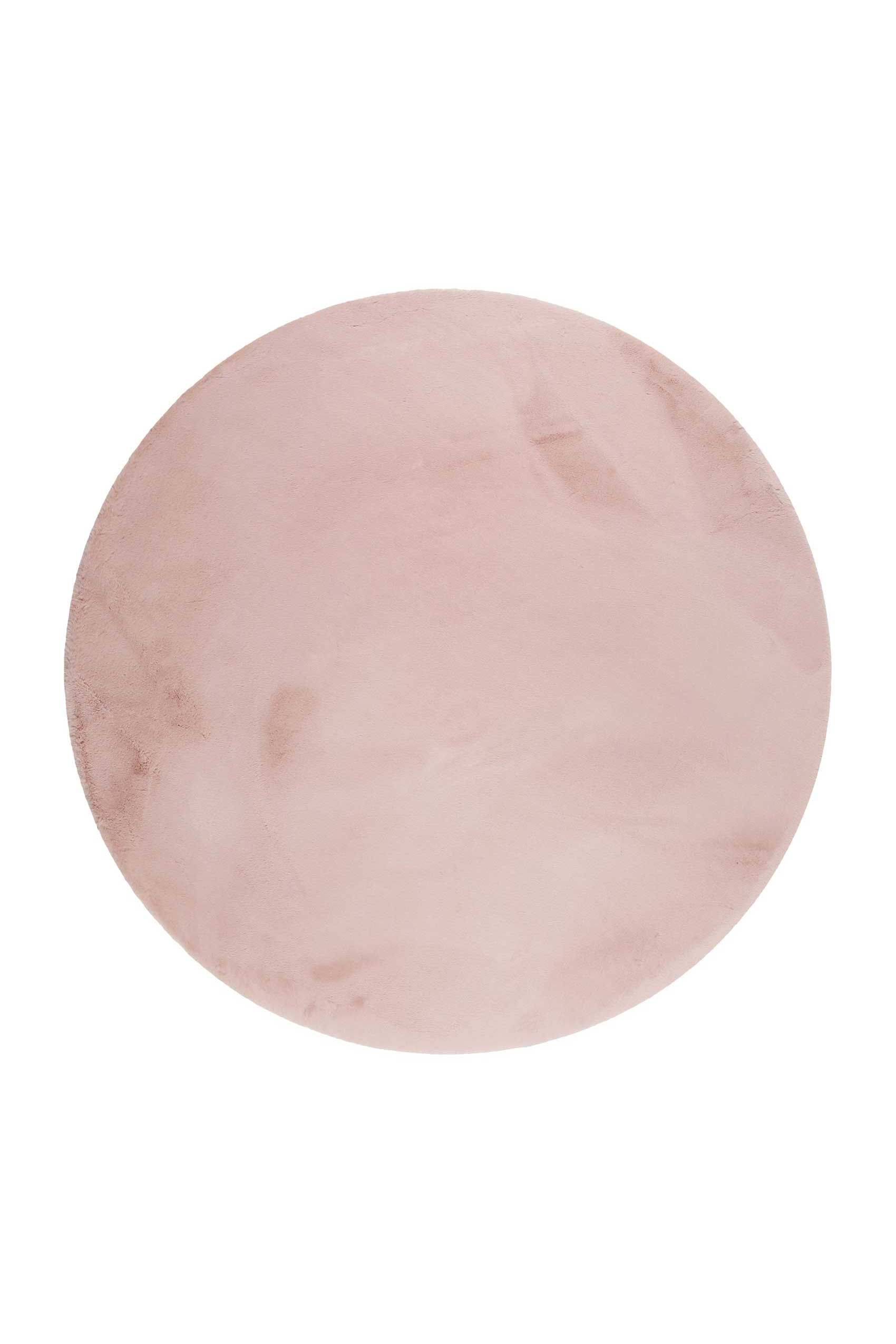 Tapis effet peau de lapin doux tufté rose rond D200 Tapis effet peau de lapin doux tufté rose rond D200