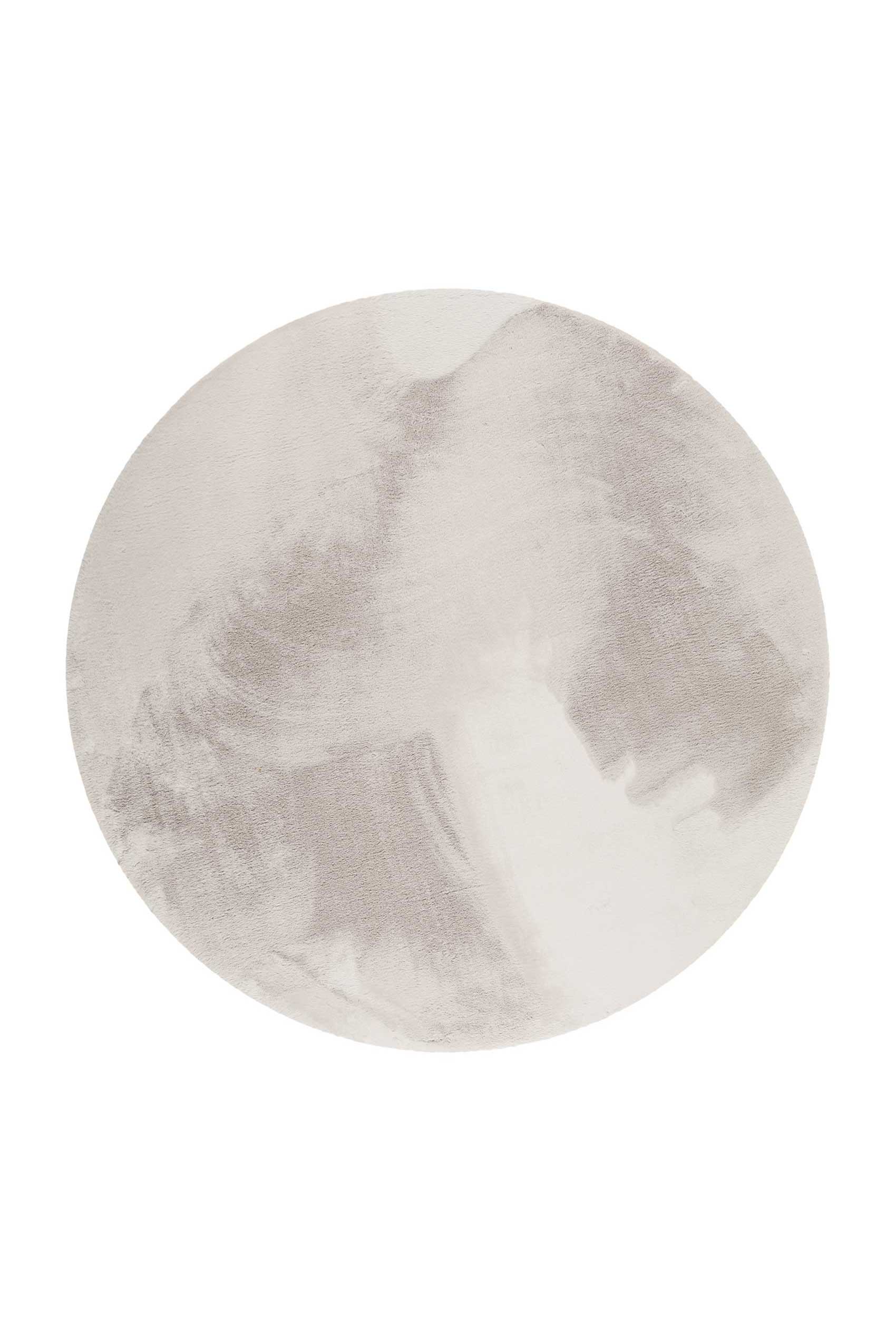 Tapis effet peau de lapin doux gris clair salon, chambre rond D200 Tapis effet peau de lapin doux gris clair salon, chambre rond D200