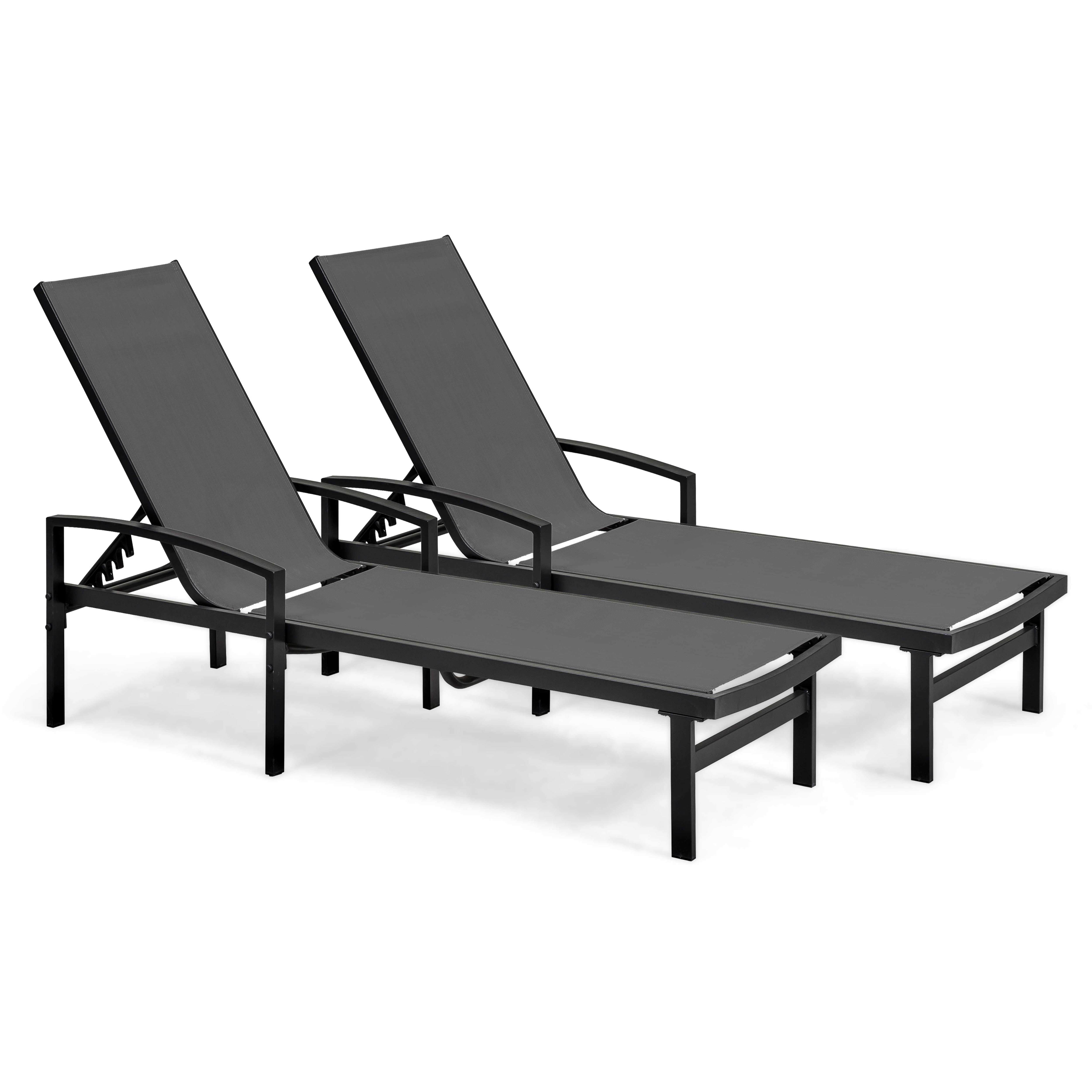 Bains de soleil lot de 2 gris
