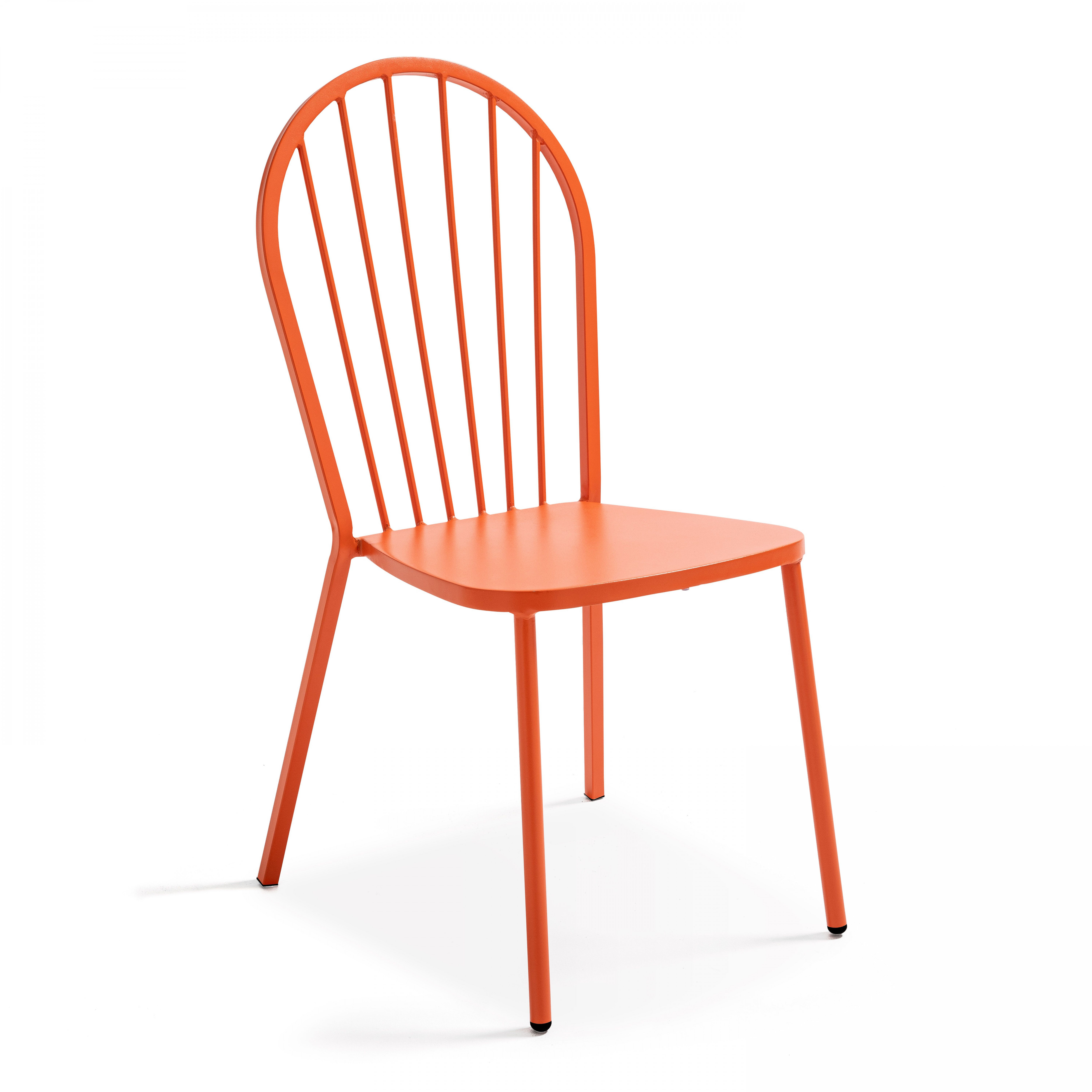 Chaise bistrot de jardin en métal orange
