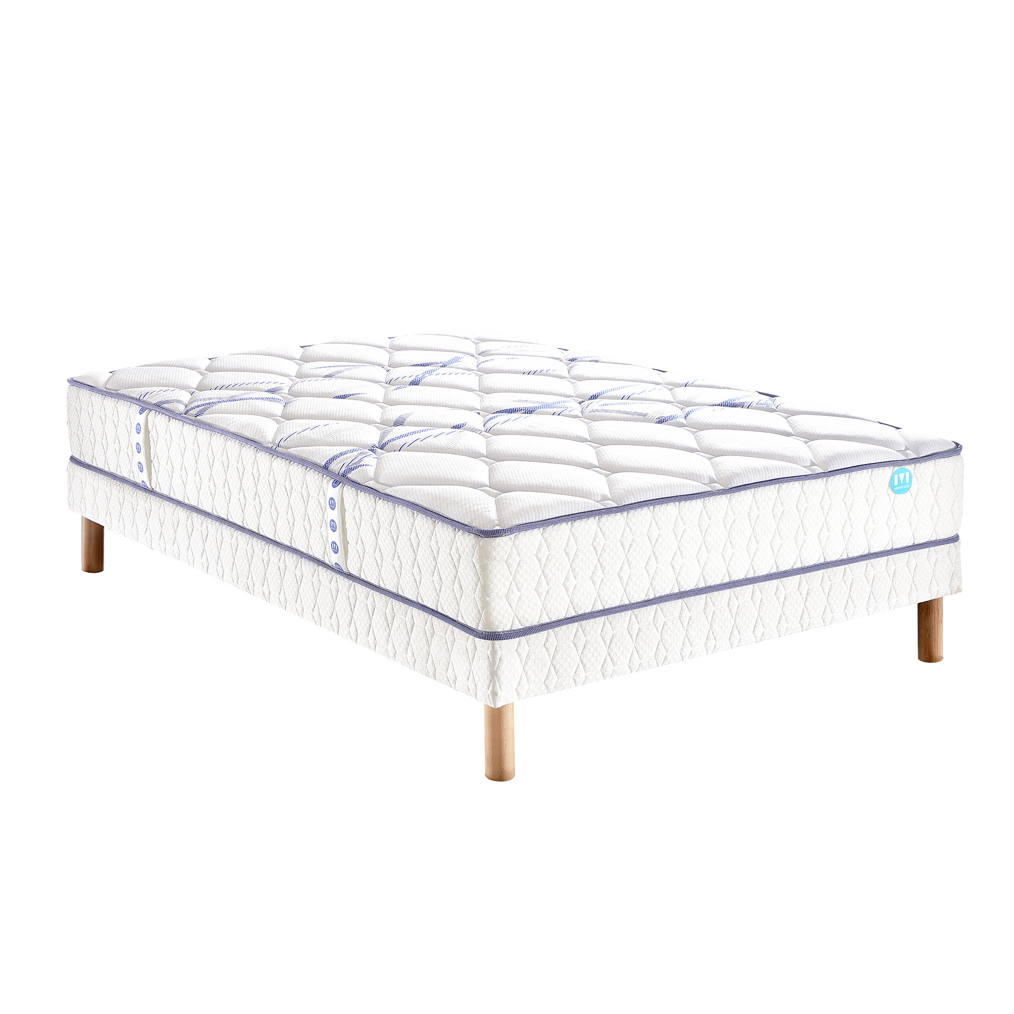 Ensemble matelas ressorts sommier et pieds 140x190 Ensemble matelas ressorts sommier et pieds 140x190
