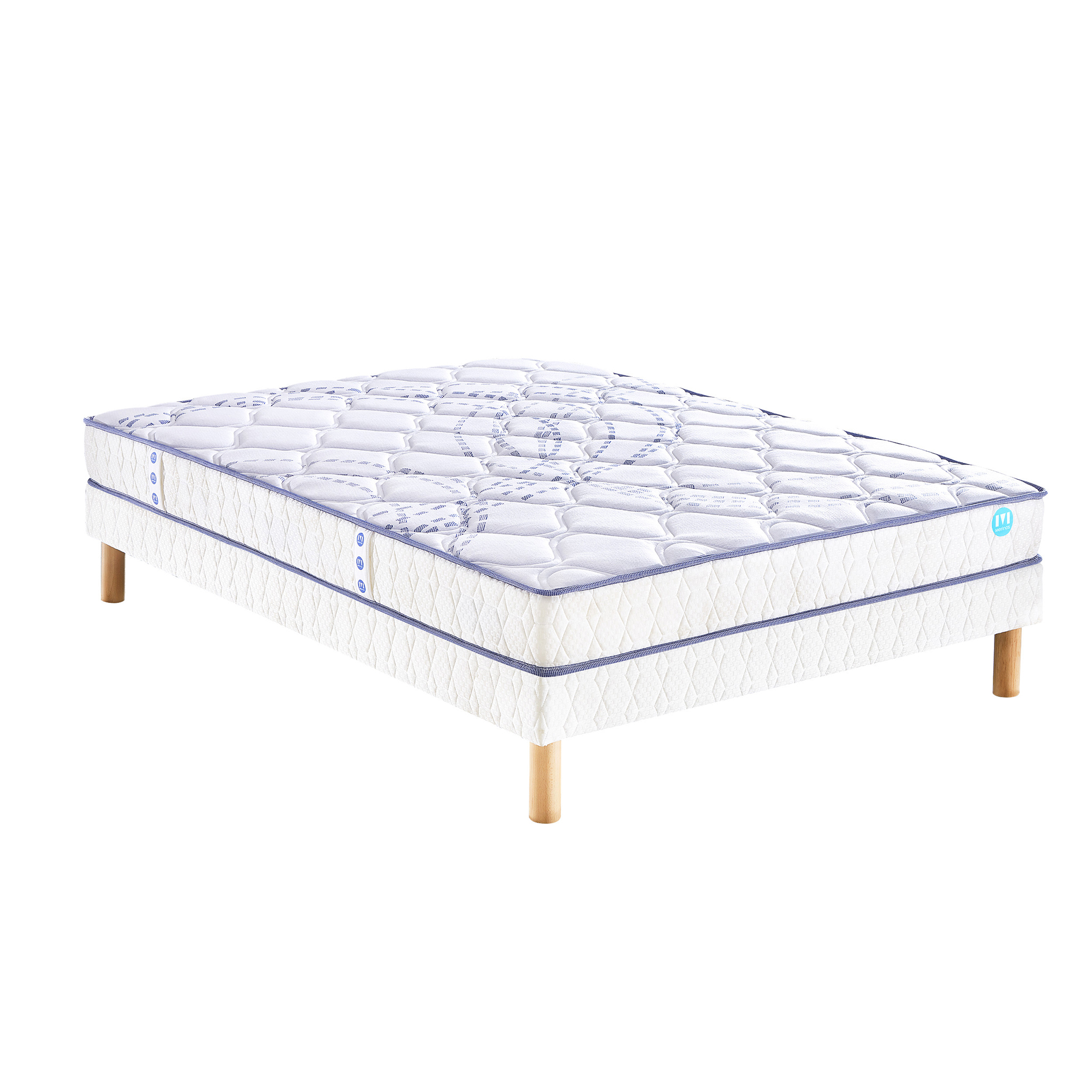 Ensemble matelas latex 3 zones sommier et pieds 140x190 Ensemble matelas latex 3 zones sommier et pieds 140x190