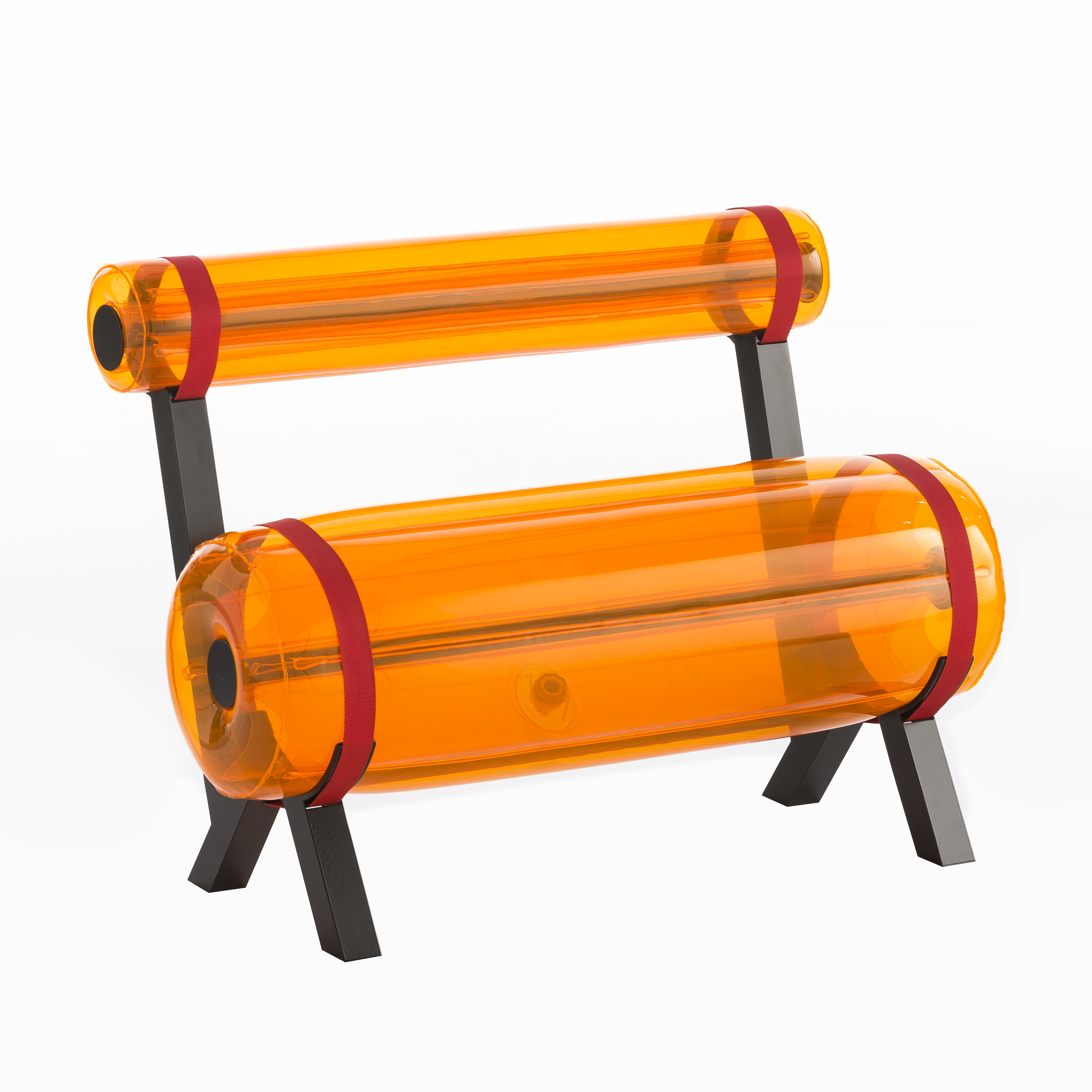 Banc orange pieds en aluminium L100 Banc orange pieds en aluminium L100
