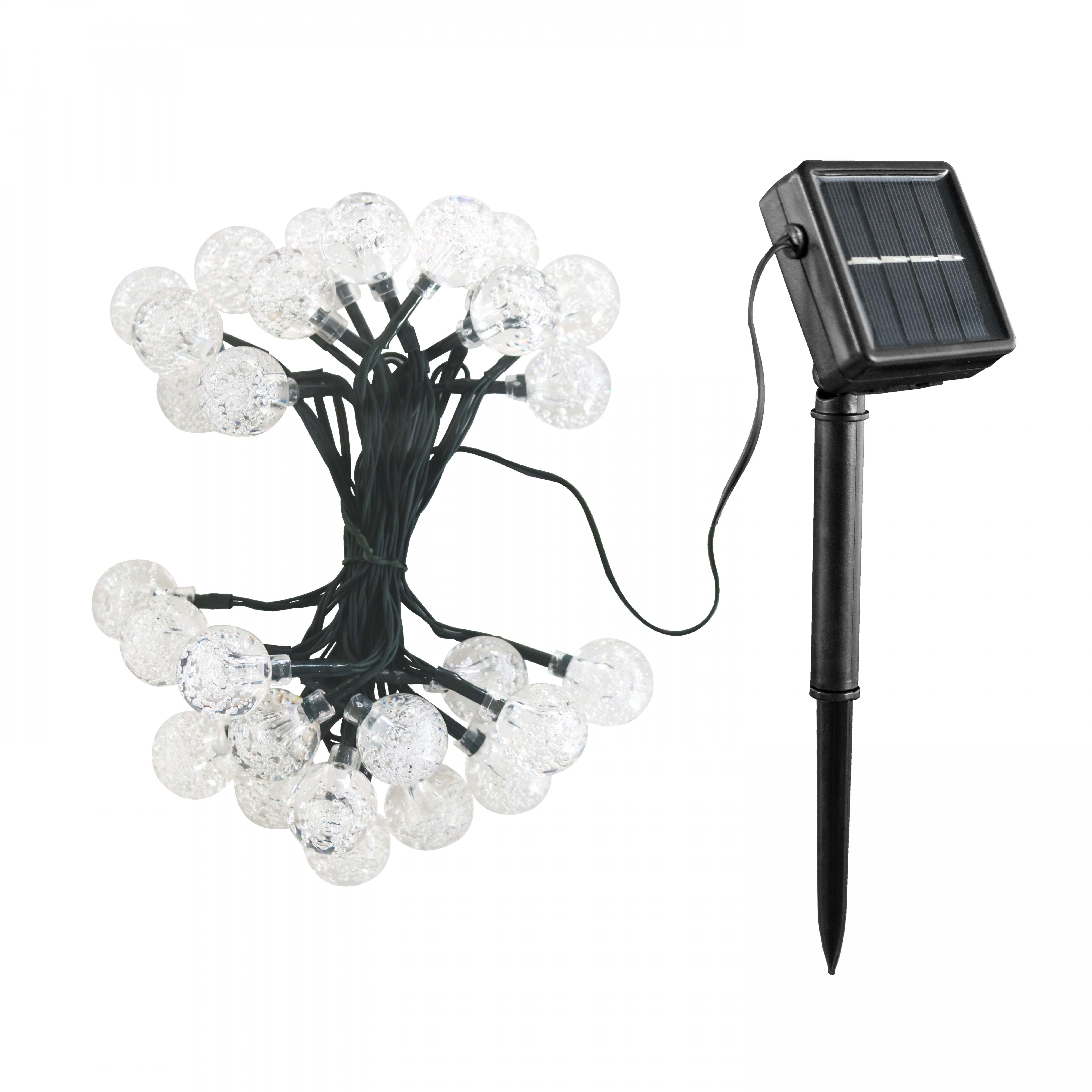 Guirlande solaire LED 60 boules 11m jaune Guirlande solaire LED 60 boules 11m jaune
