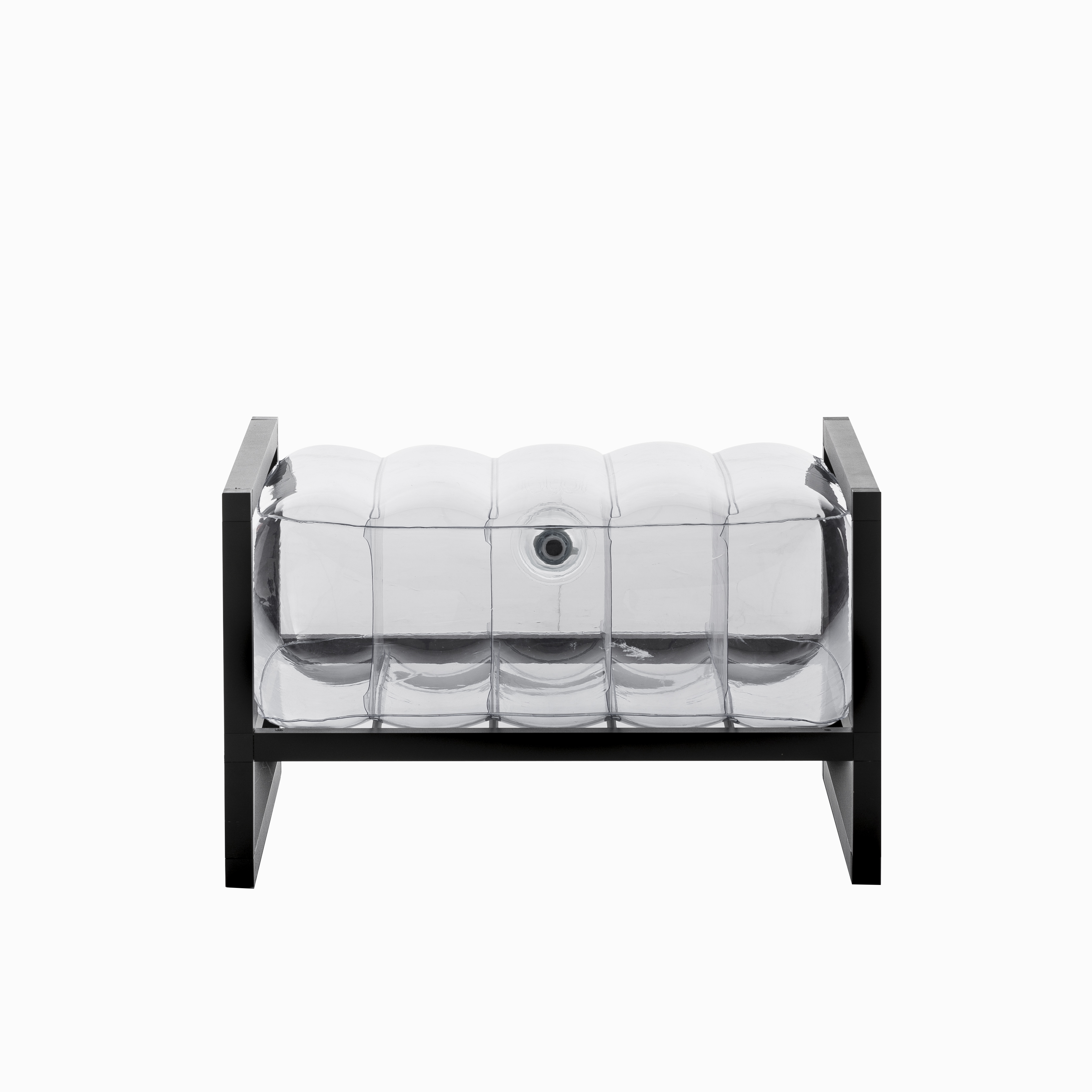 Pouf pvc transparent cadre en aluminium Pouf pvc transparent cadre en aluminium