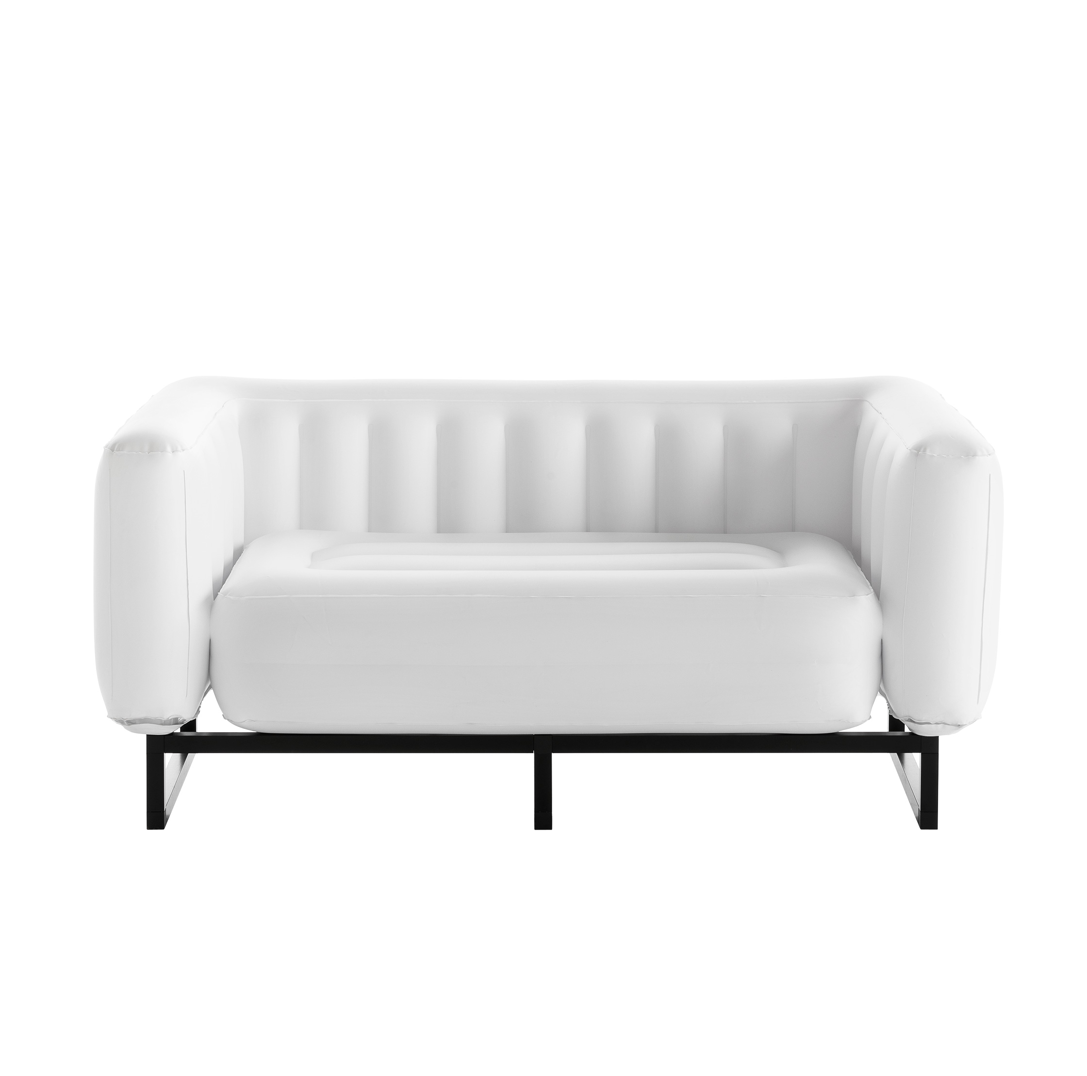 CanapÃ© 2 places pvc blanc cadre en aluminium