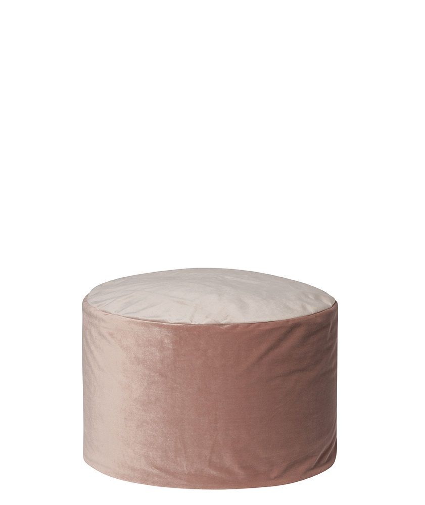 Pouf rond d'intérieur en velours rose Pouf rond d'intérieur en velours rose