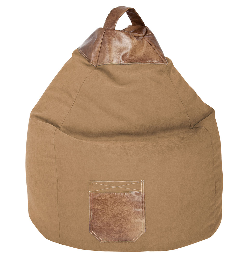 Pouf poire d'intérieur en tissu sable Pouf poire d'intérieur en tissu sable