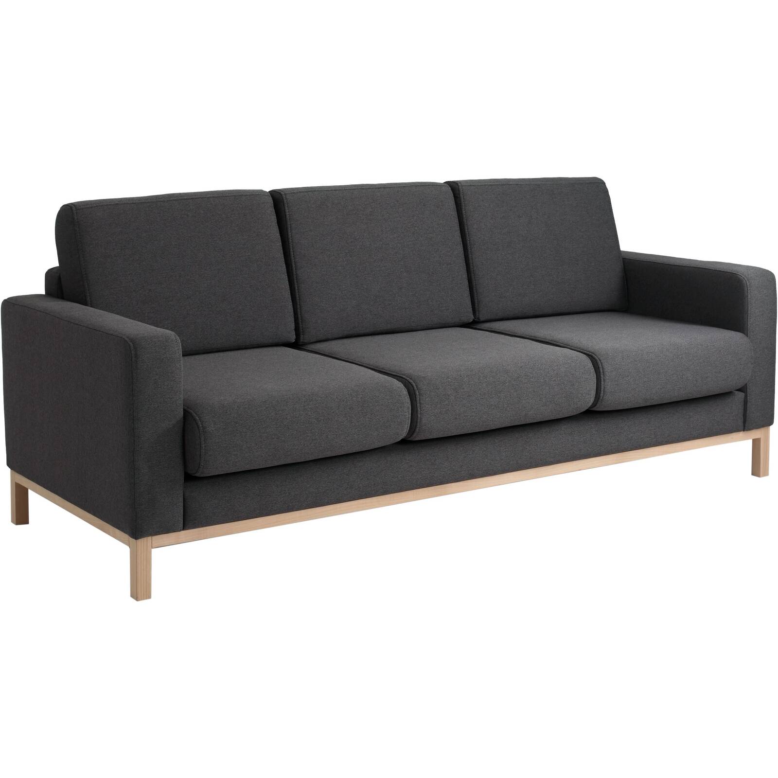 Canapé-lit 3 places tissu gris h47cm Canapé-lit 3 places tissu gris h47cm