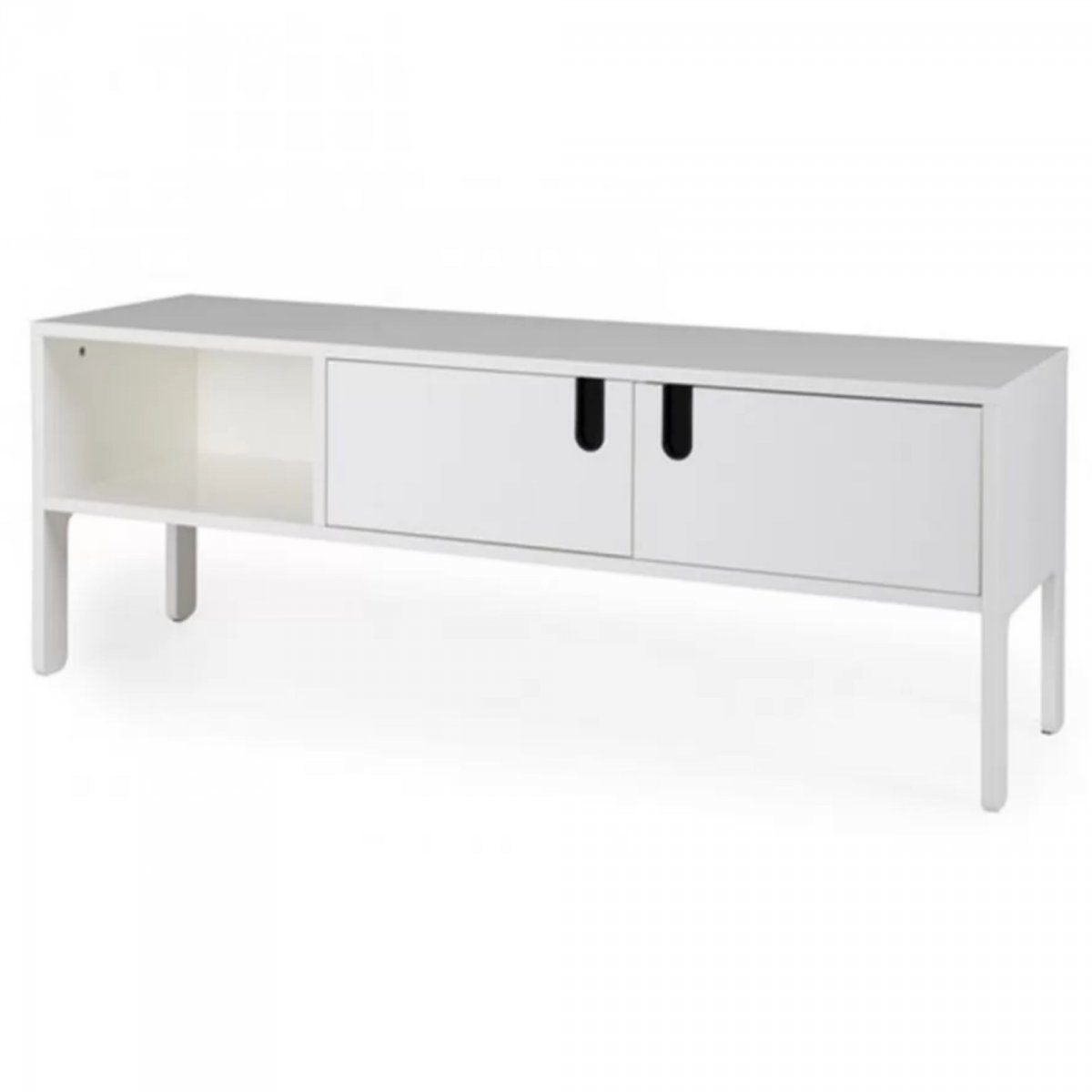 Meuble TV contemporain placards et niche Blanc