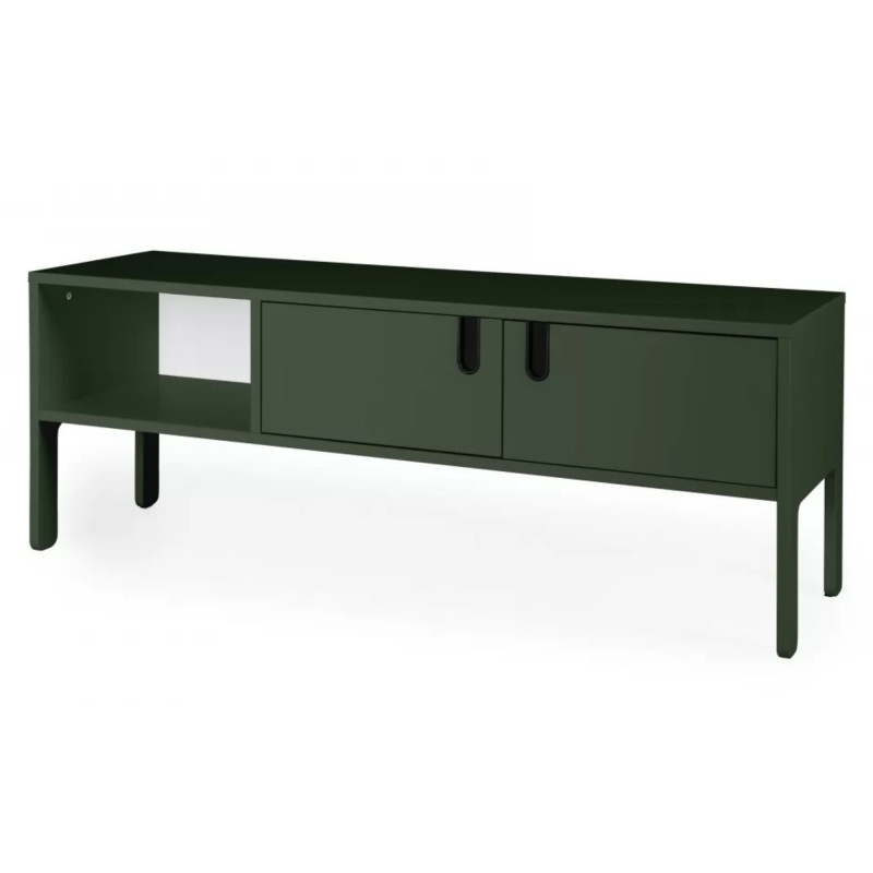 Meuble TV contemporain placards et niche Vert