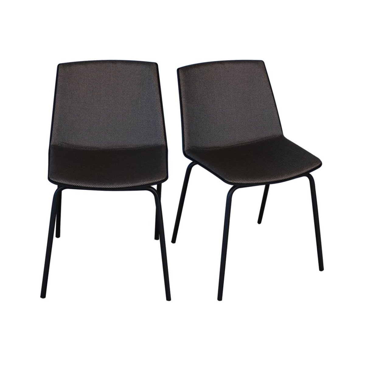 Lot 2 chaises design bi-matières gris