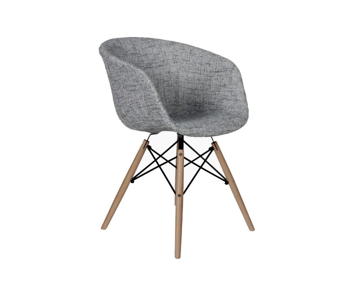 Chaise scandinave tissu rembourré Noir+Blanc