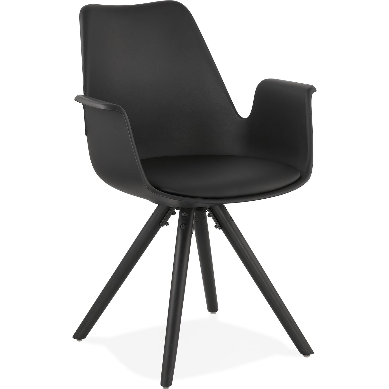 Fauteuil scandinave rembourré couleur noir Fauteuil scandinave rembourré couleur noir