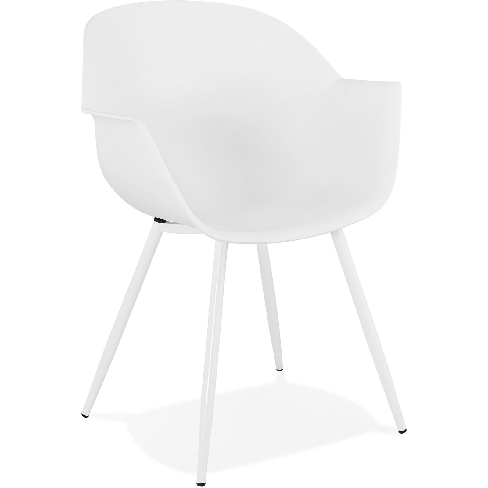 Fauteuil design en résine blanc avec accoudoirs Fauteuil design en résine blanc avec accoudoirs